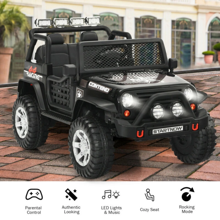 Hivvago 12V Kids Remote Control Electric Ride On Truck Car with Lights and Music