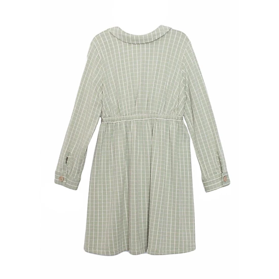 Mabel and Honey Olive and Fig Plaid Knit Dress