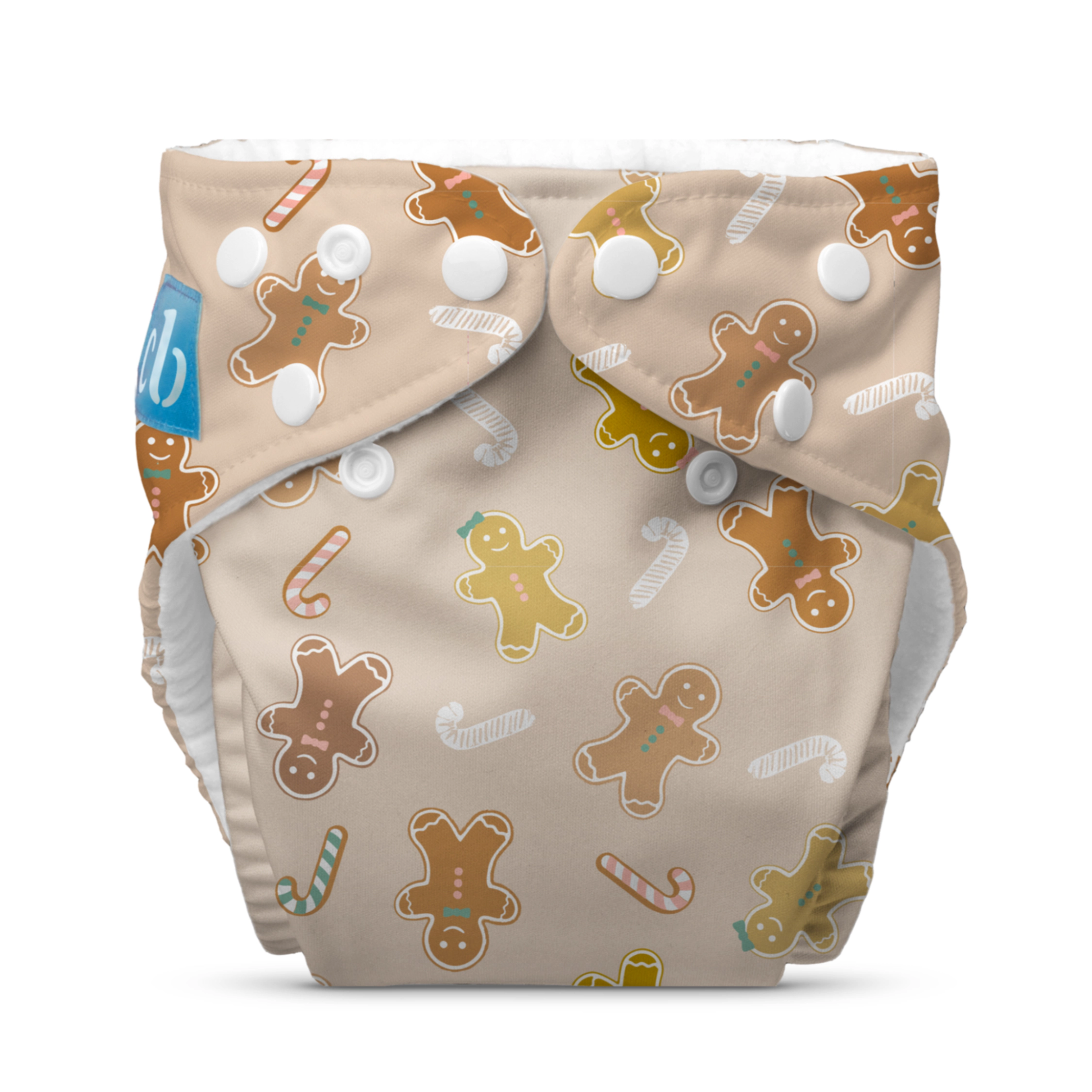 Charlie Banana One-Size Reusable Cloth Diaper with Fleece Lining - Winter Gingerbread