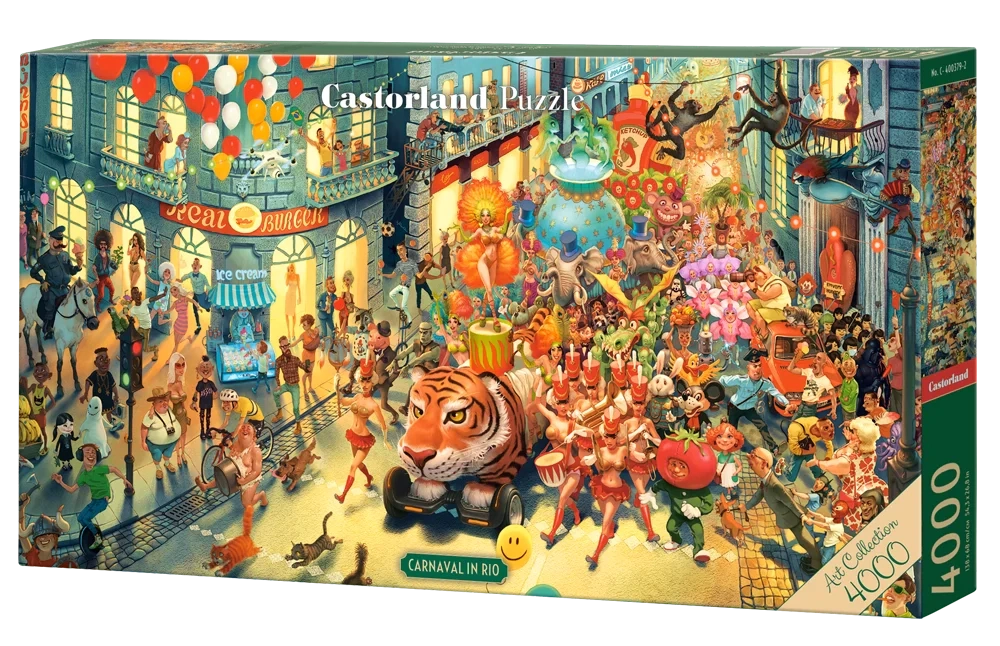 CASTORLAND 4000 Piece Jigsaw Puzzles, Carnaval in Rio, Art Collection, Street Party, Whimsical City Parade, C-400379-2
