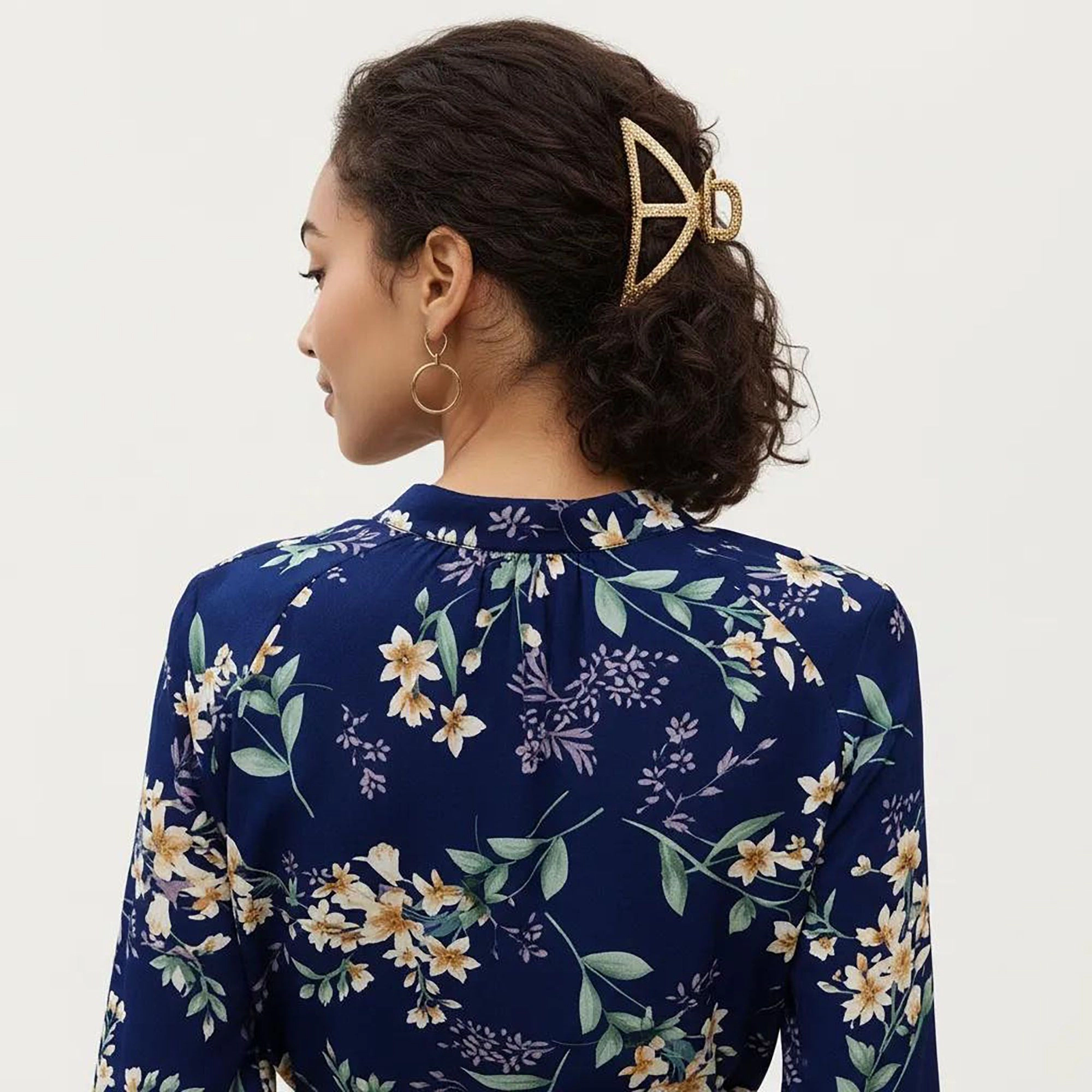 Anna-Kaci Women's Floral Print V Neck Long Sleeve Waist Tie Dress