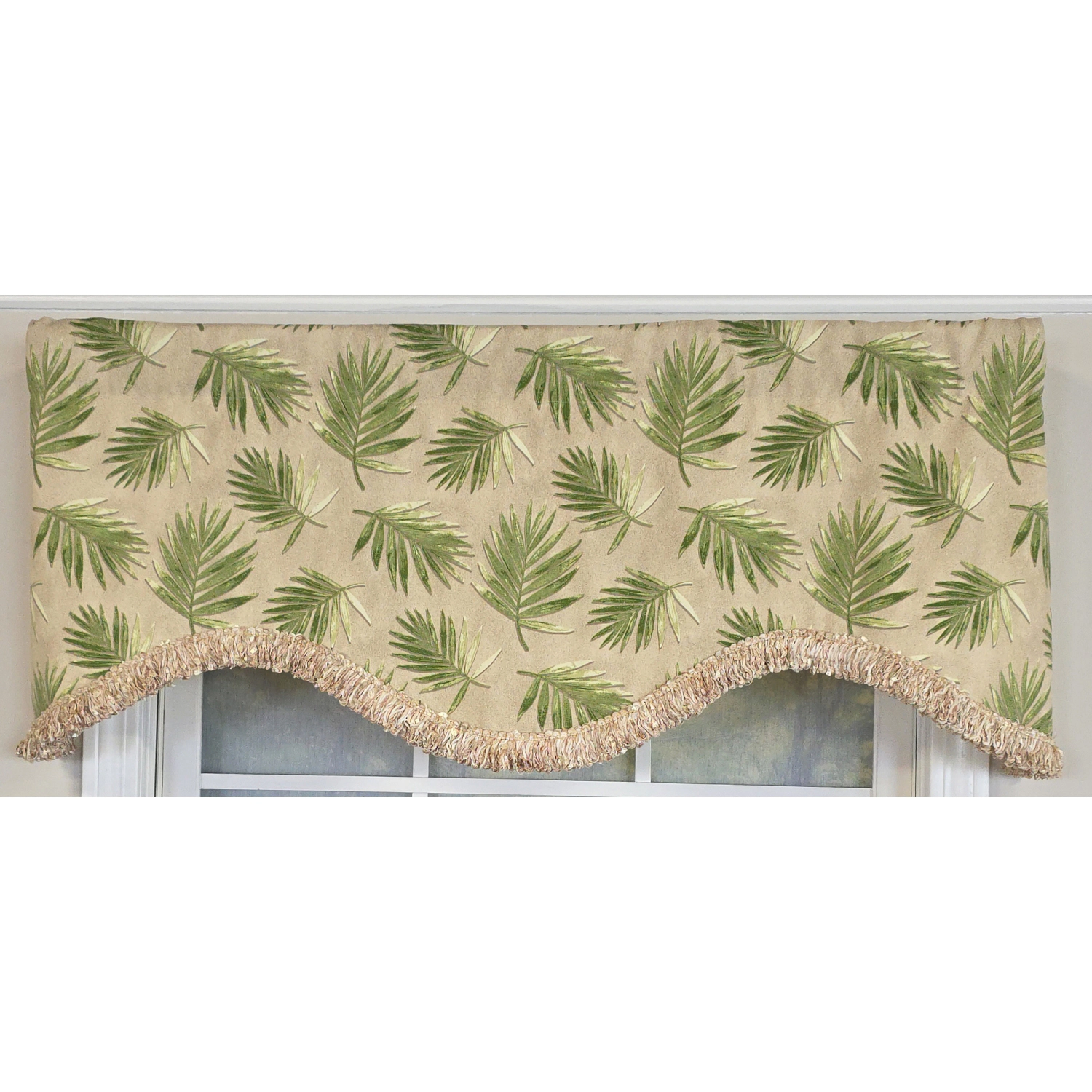 RLF Home 100% Cotton Hawthorn Cornice With Poly/Cotton Ivory lining Rod Pocket Valance 50" x 17" Taupe