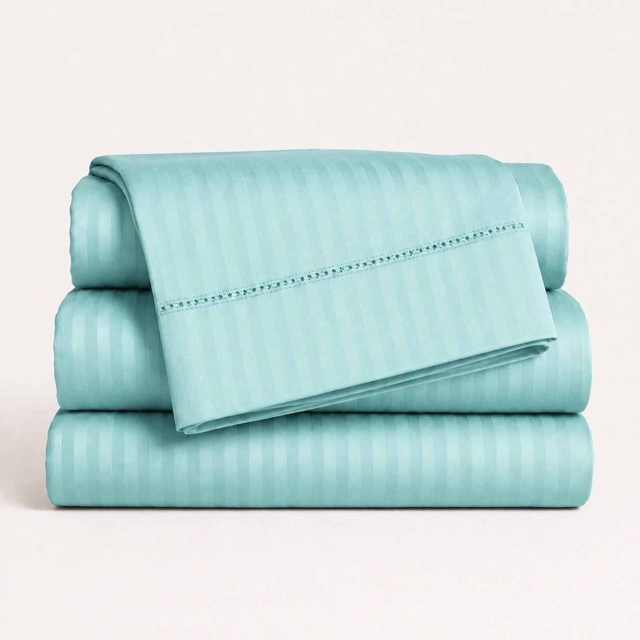 HSH Dream 1500 TC Egyptian Cotton Sheet Set by Five Luxe Collection Luxury Sateen Sheets with Elegant Hemstitch Design