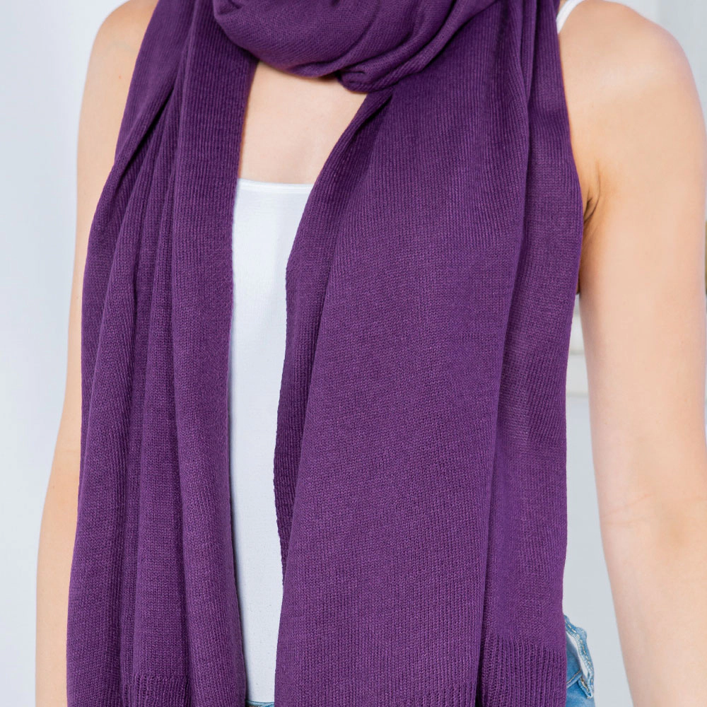 TRUEDAMES Plain Shawl Poncho Scarf Purple