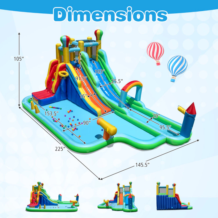 Hivvago Inflatable Water Slide Park Giant Bounce House with 950W Blower