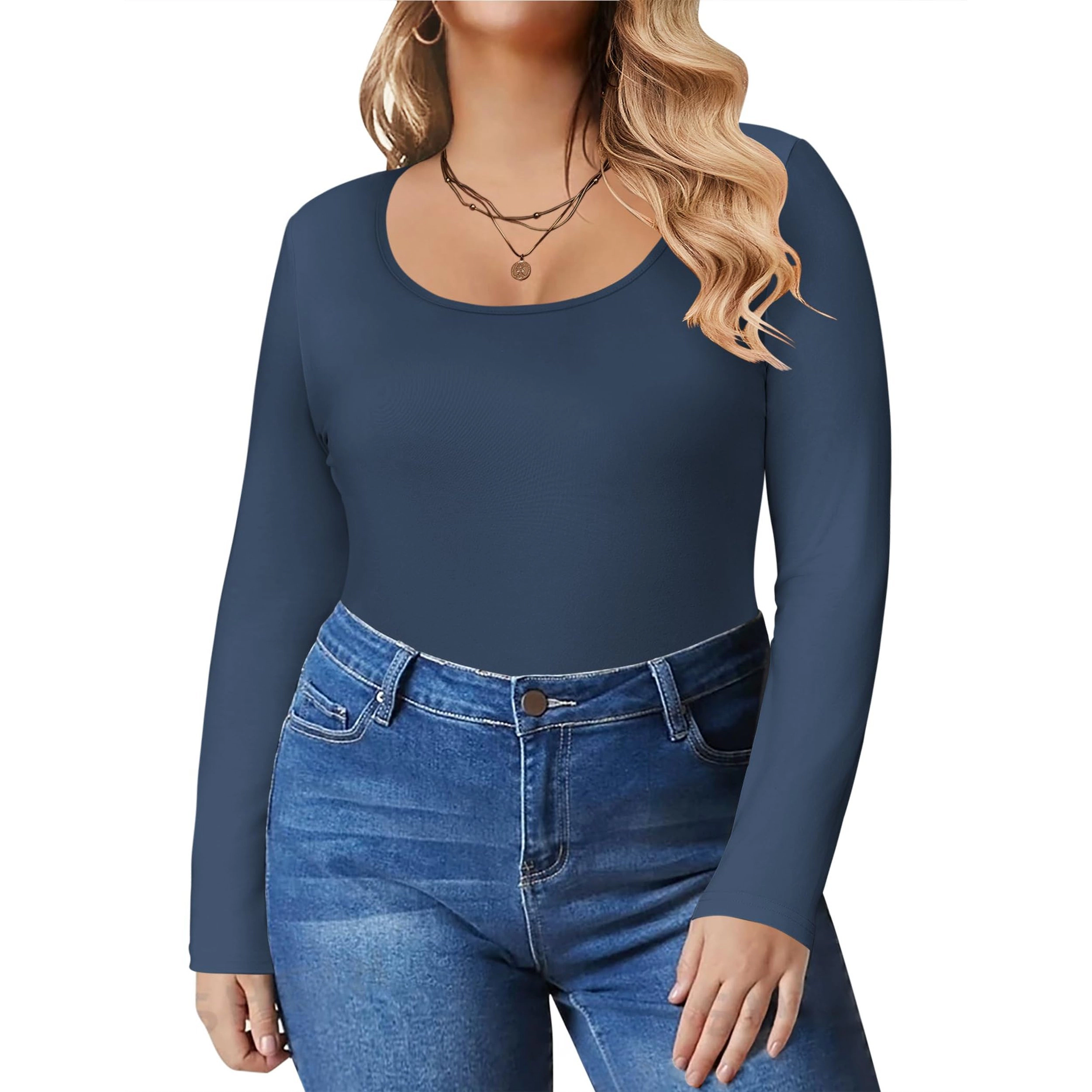 Zeagoo Women Round Neck Long Sleeve T Shirt