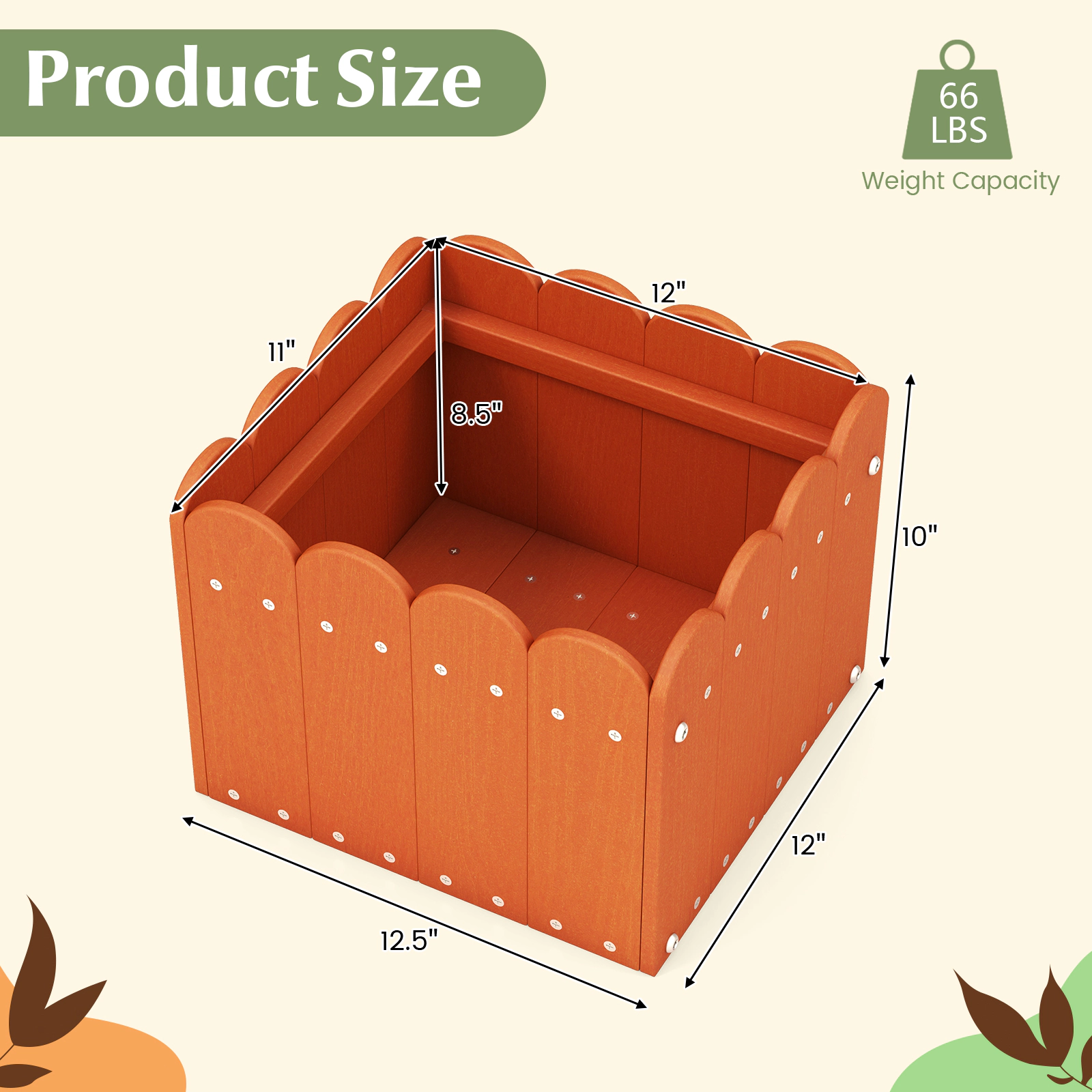 SlickBlue Set of 2 HDPE Planter Boxes with Drainage for Indoor Outdoor Plants