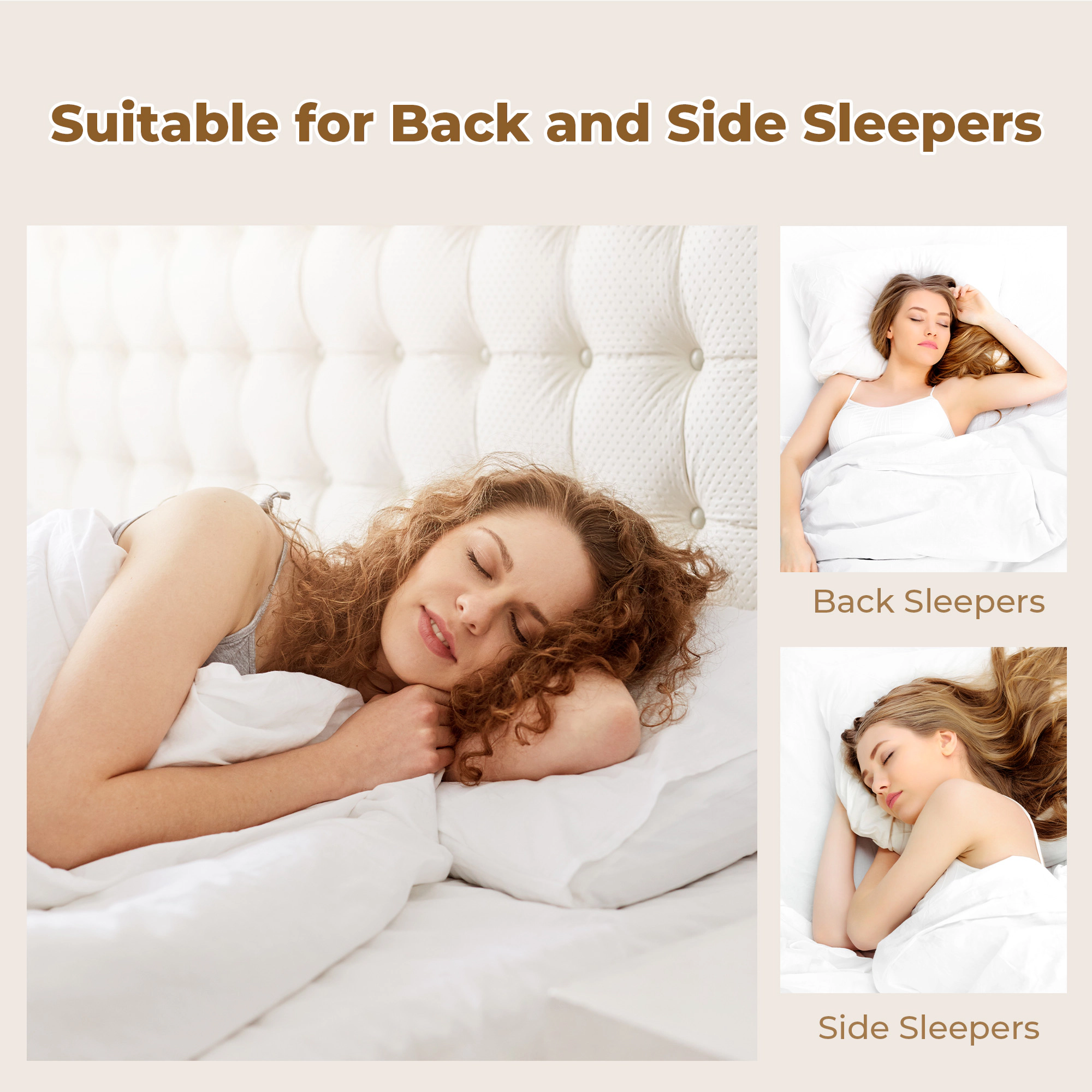 Peace Nest 2 Pack Goose Feather & Down Pillows,Medium Support for Back & Side Sleepers