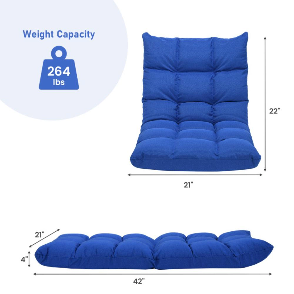 Hivvago 14-Position Adjustable Folding Lazy Gaming Sofa