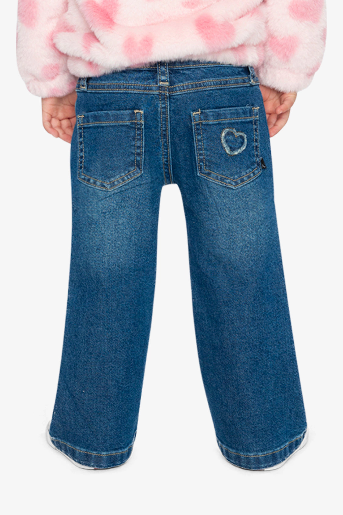 Deux par Girls Heart Appliqué & Floral Embroidered Boot Leg Denim Jeans