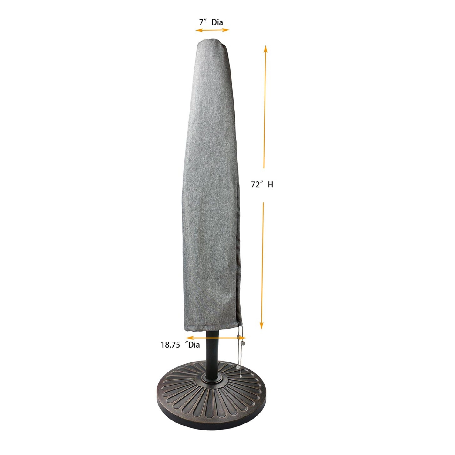 Summerset Shield Platinum 3-Layer Polyester Weather Resistant Umbrella 11' Cover - 7x72", Grey Melange