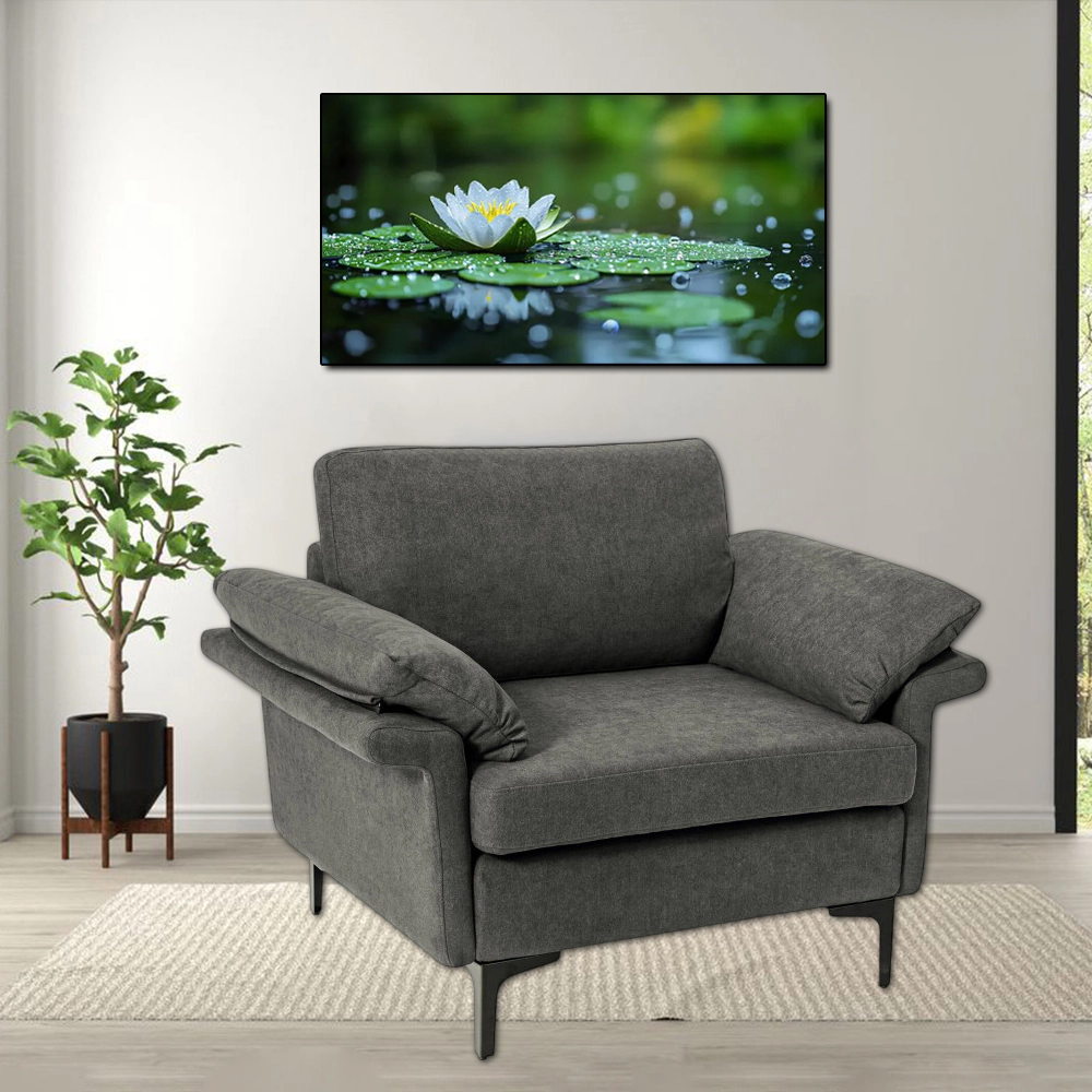 Hivvago Upholstered Armchair with Spring Seat Support and Padded Armrests