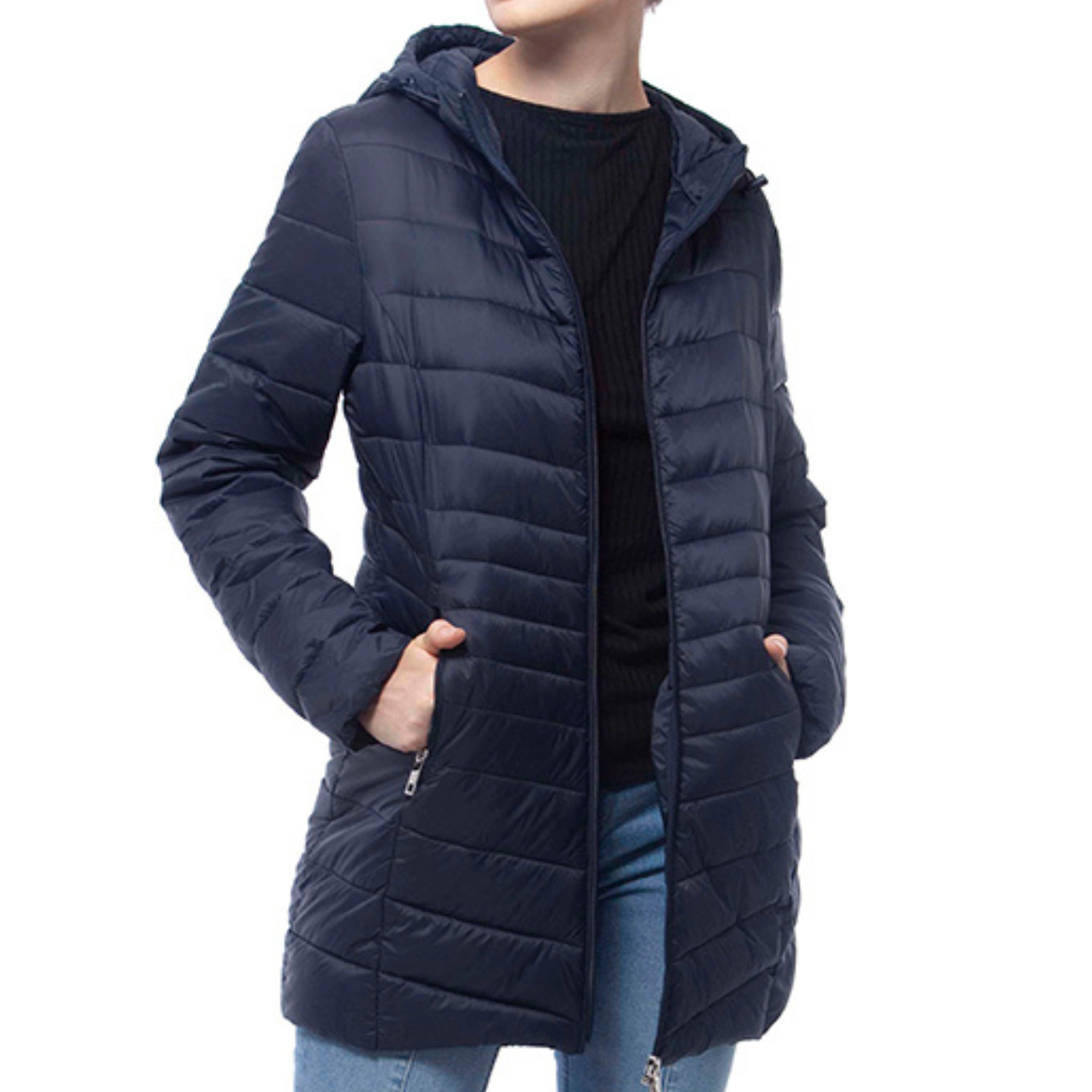 Rokka&Rolla Womens Lightweight Packable Hip-Length Puffer Jacket