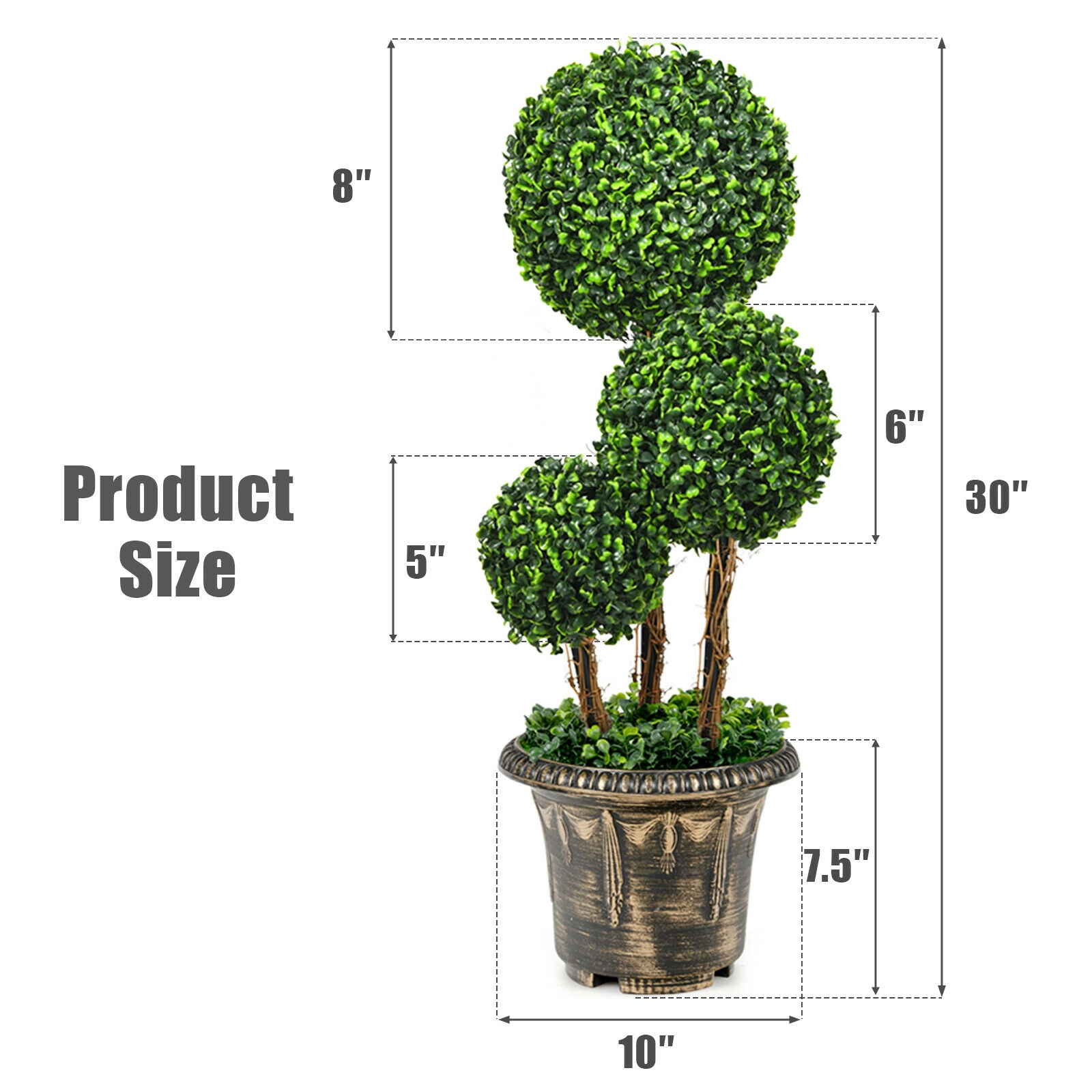SlickBlue 30-Inch Artificial Ficus Tree in Planter for Indoor and Outdoor