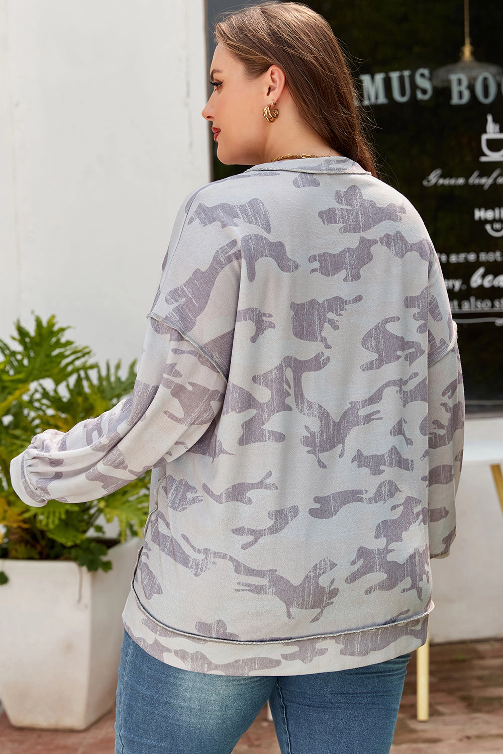 Threaded Pear Women's Sophia Multicolour Print Plus Sweatshirt