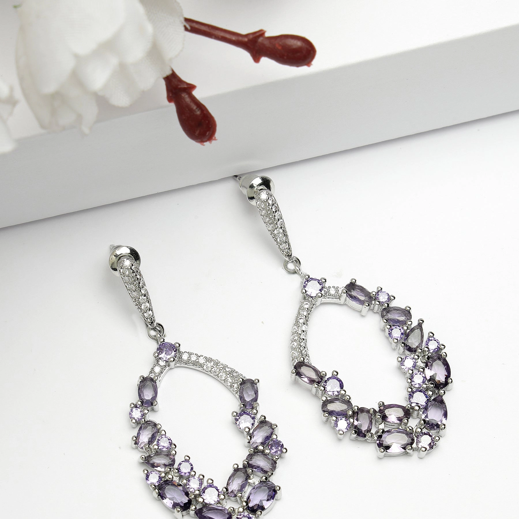 AGP PARIS Womens Diva Collection Dainty Cubic Zirconia Drop Earrings