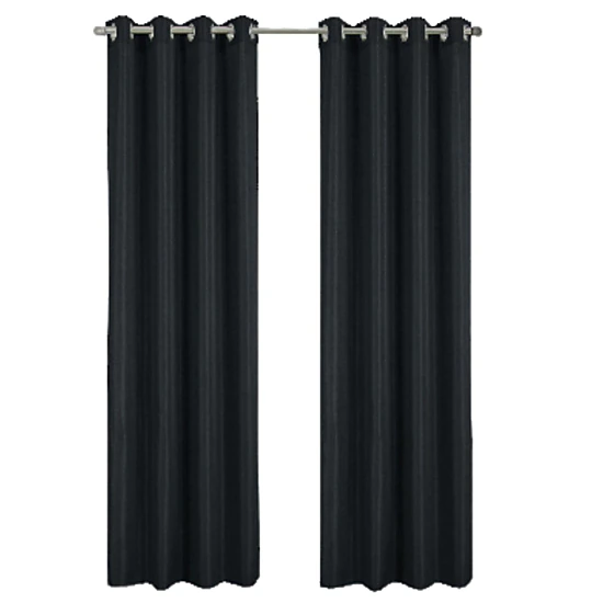 RT Designer Collection Gibson Luxurious Decorative Grommet Curtain Panel 54" x 90" Black