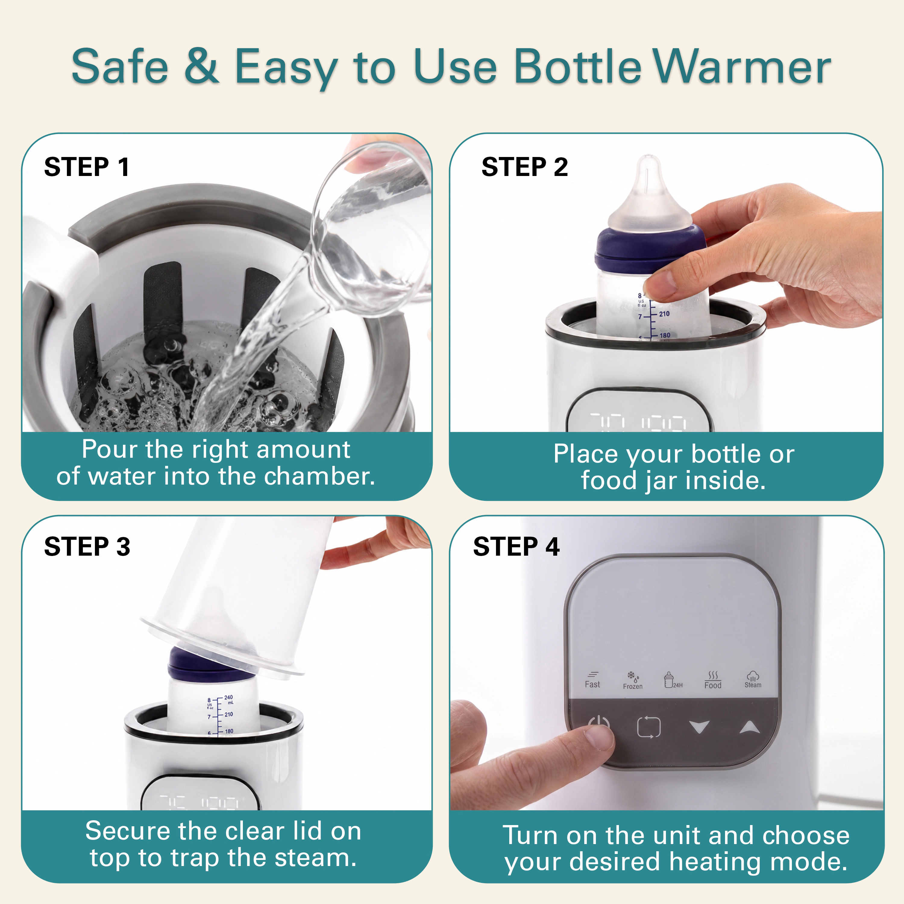 Sperric Baby Bottle Warmer - Fast Milk Warmer with Temperature Control, Sterilizer & Timer for Formula and Breast Milk