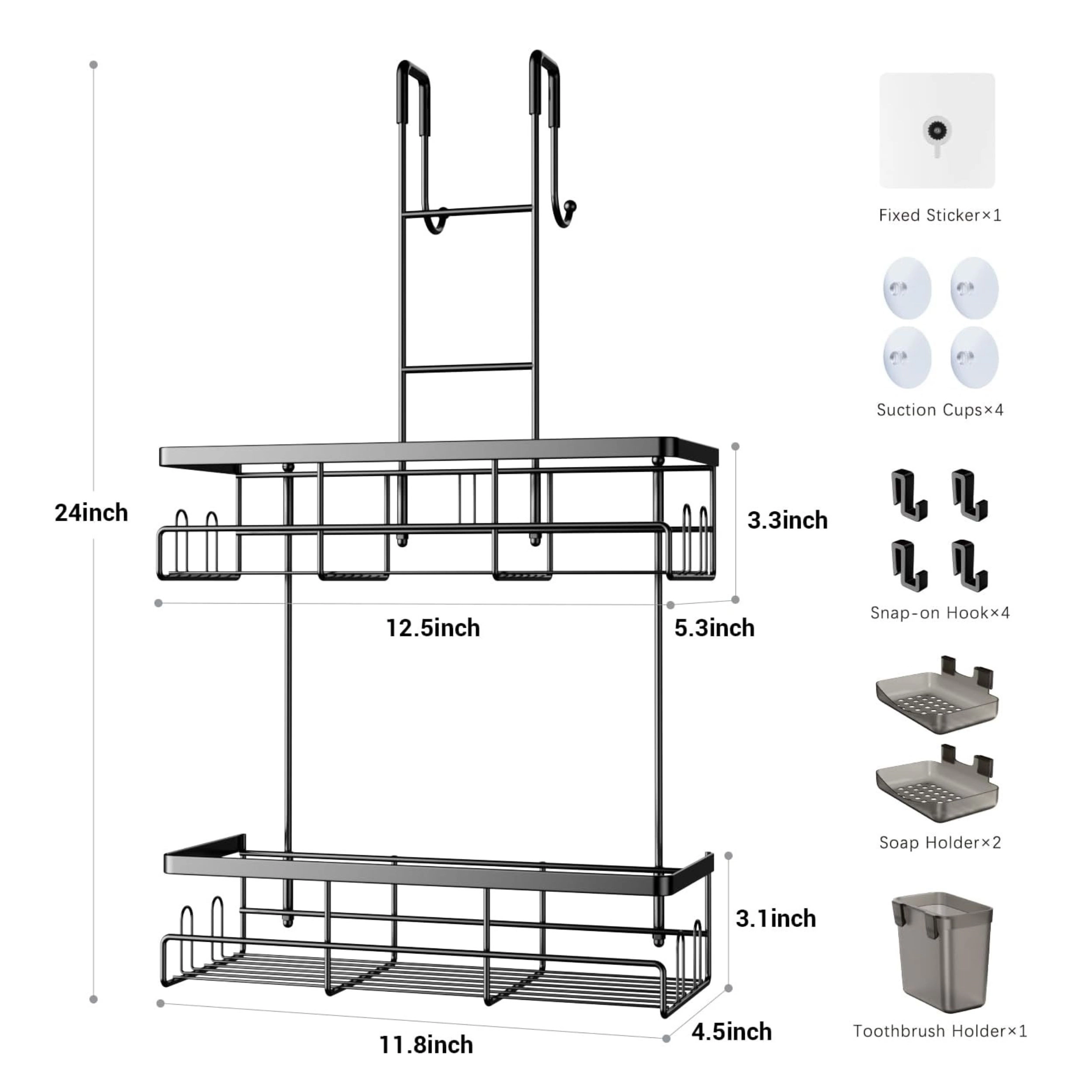 Stock Preferred Over the Door Rustproof Shower Caddy Organizer with Hooks