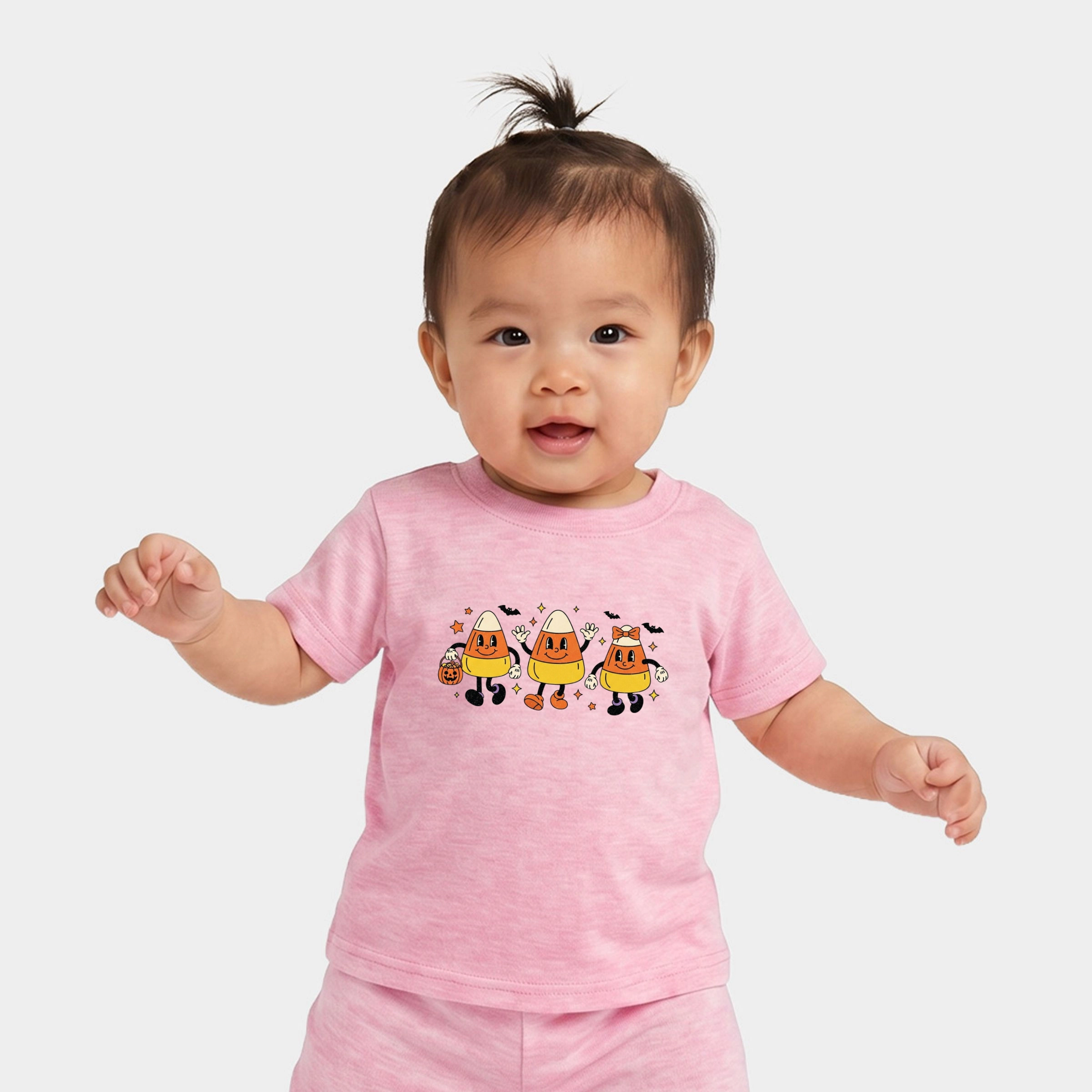 The Juniper Shop - Infant Jogger Pant Crew Set Candy Corn Retro Characters