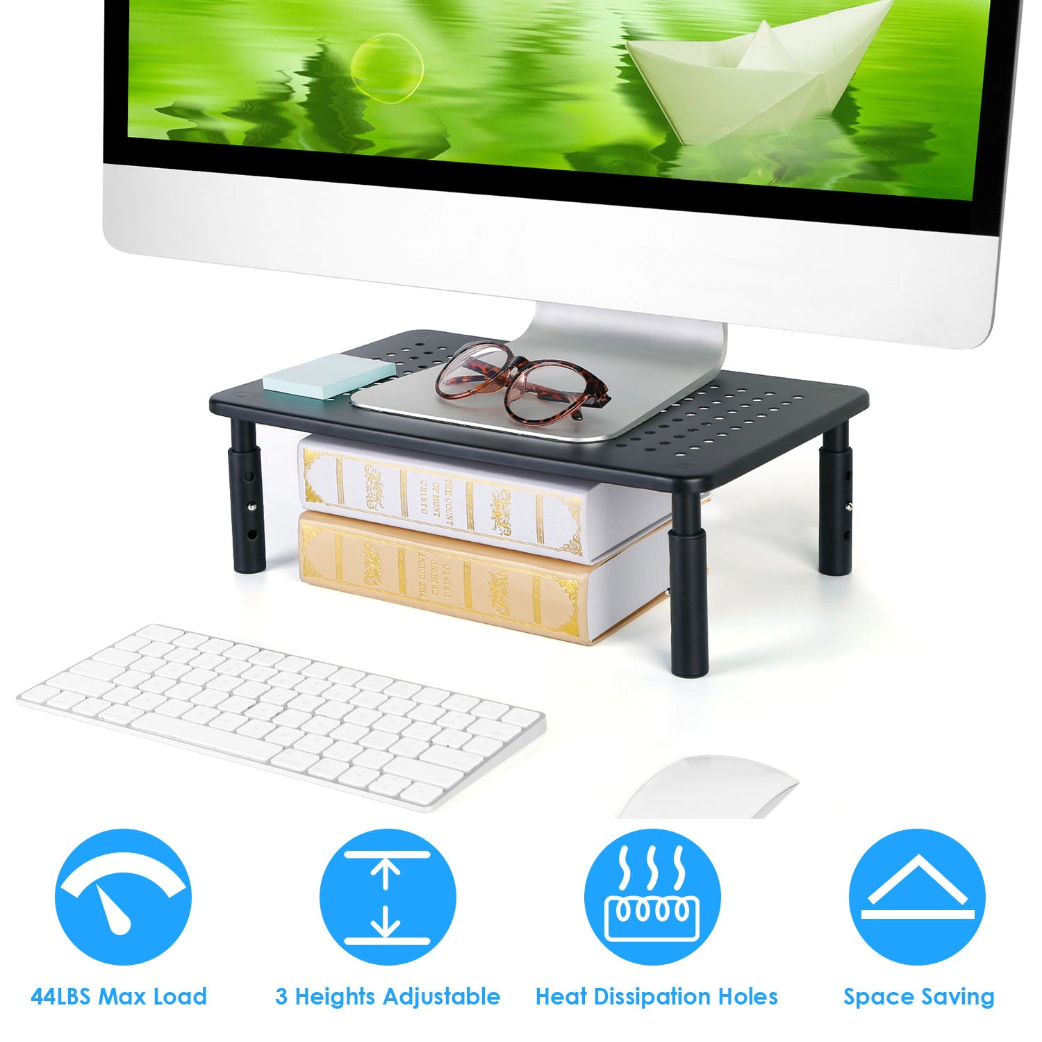GBruno 3-Height Adjustable Monitor Stand Riser
