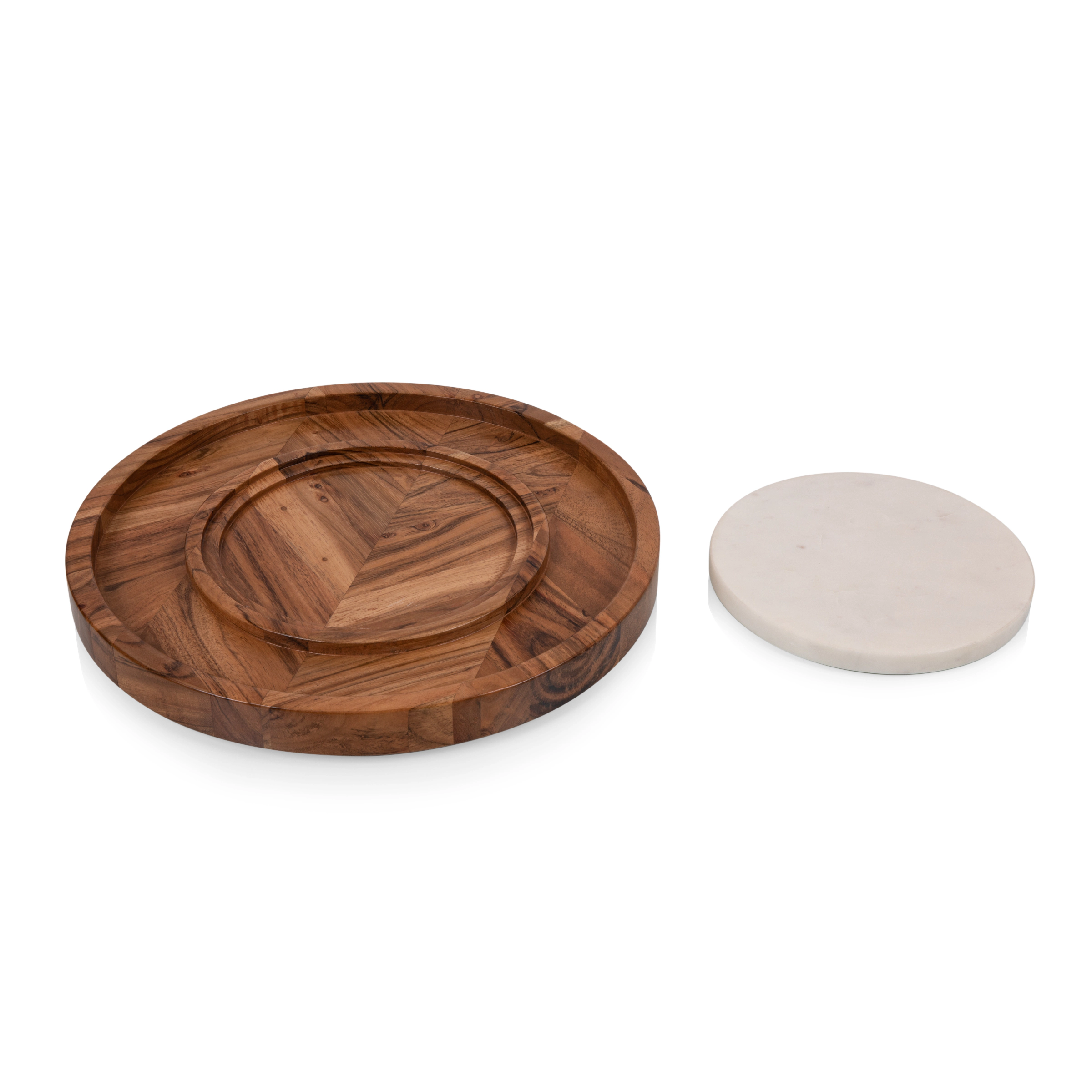 TOSCANA Isla Serving Platter with Marble Cheeseboard Insert