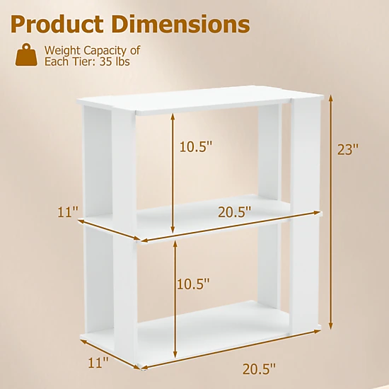SUGIFT Set of 2 35-lb Per Tier 20.5-in 3-Tier Stackable Wooden Shoe Rack with Anti-Tipping Device