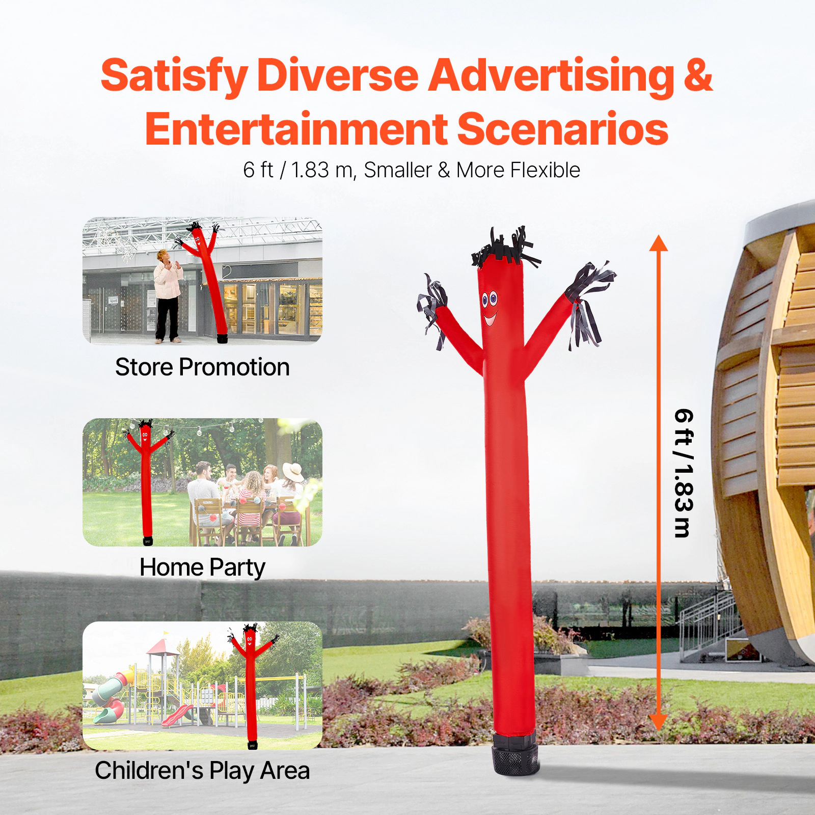 HONGGE Inflatable Tube Man Set Wacky Waving Inflatable Dancing Tube Guy with Blower PP Shell IPX3 Waterproof Blower Fan