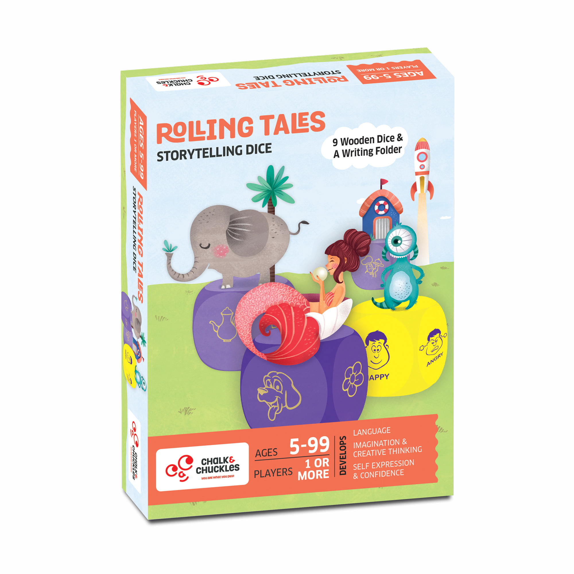 Chalk & Chuckles Rolling Tales Dice Game - 1 or More Players
