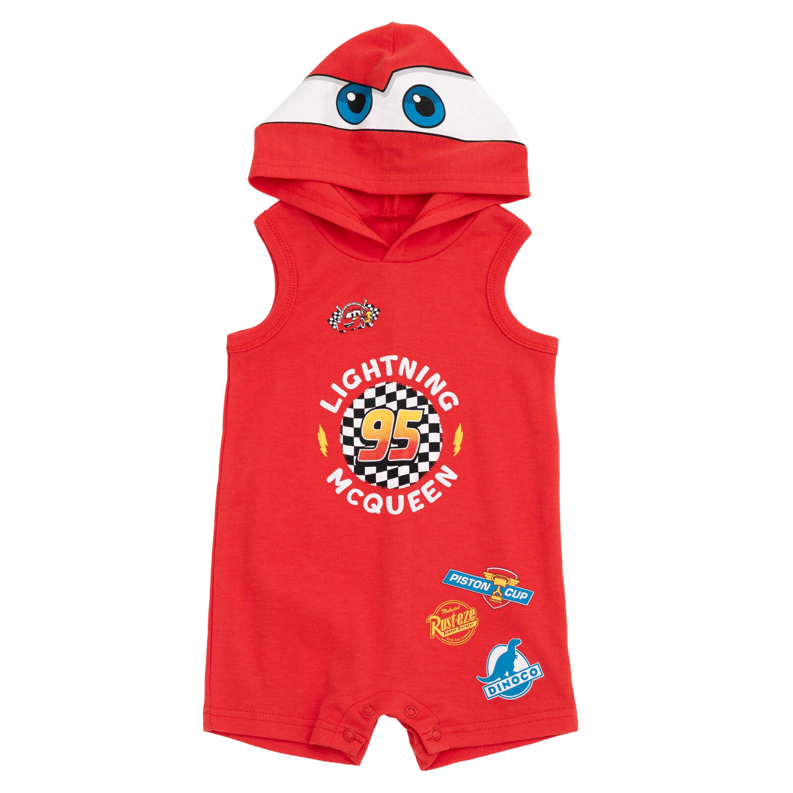 Disney Cars Lightning McQueen Baby Boys' Cosplay Sleeveless Hooded Romper