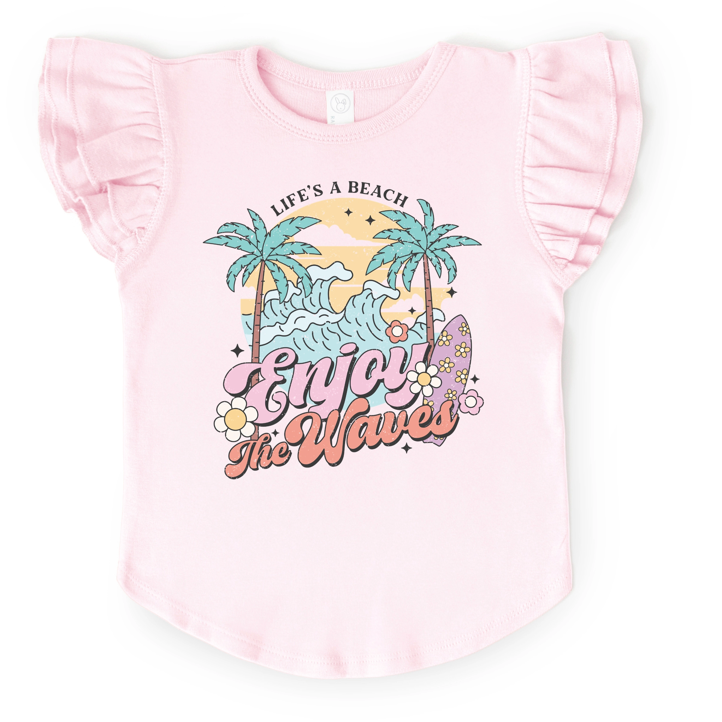The Juniper Shop - Life's A Beach Wave Flutter Sleeve Graphic T-Shirt