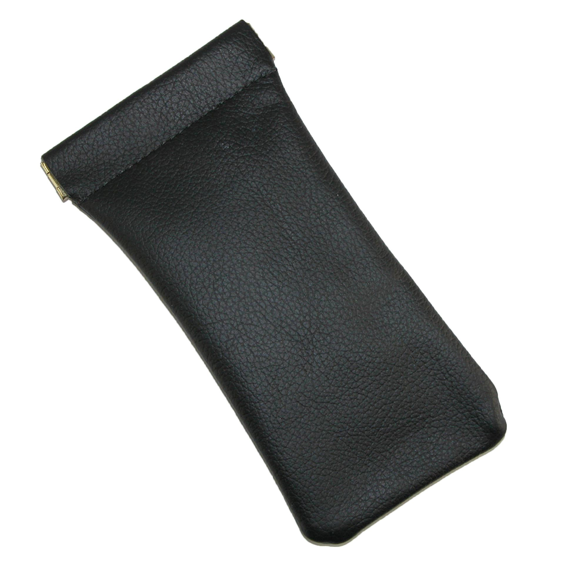 CTM Leather Push Mouth Pebble Grain Eyeglass Holder