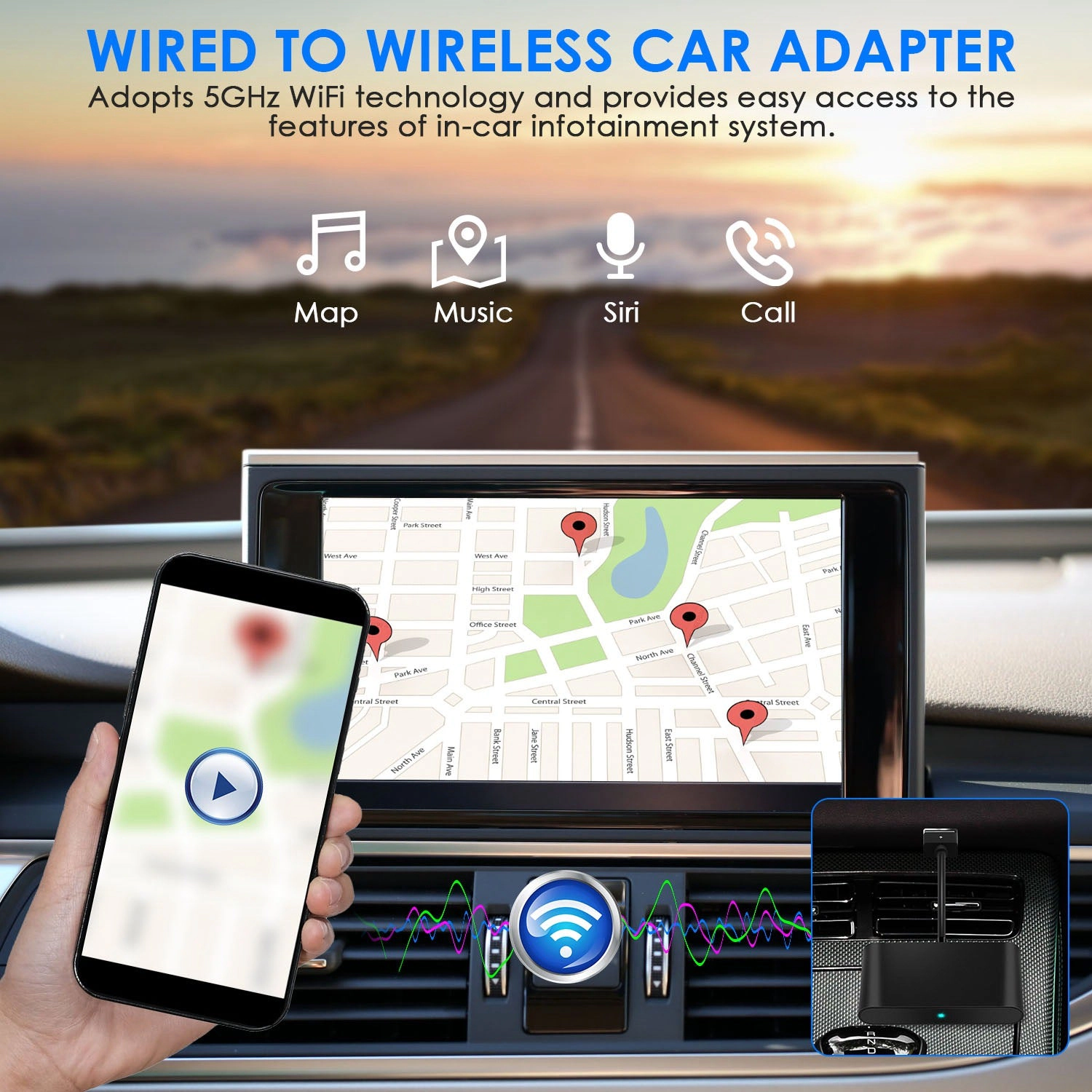 GBruno 5GHz Wireless Adapter For Car Infotainment
