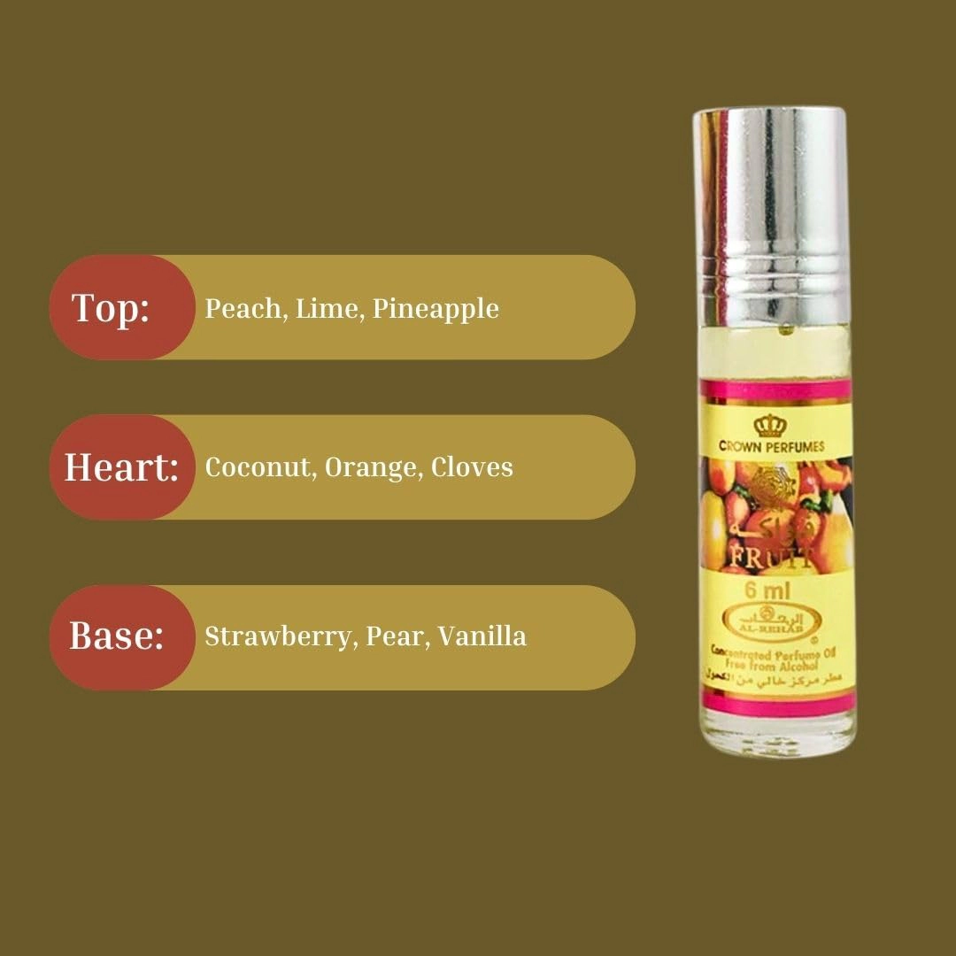 Al Rehab Fruit Roll-On Perfume Oil 6 ml - Alcohol-Free Tropical Fruity Scent