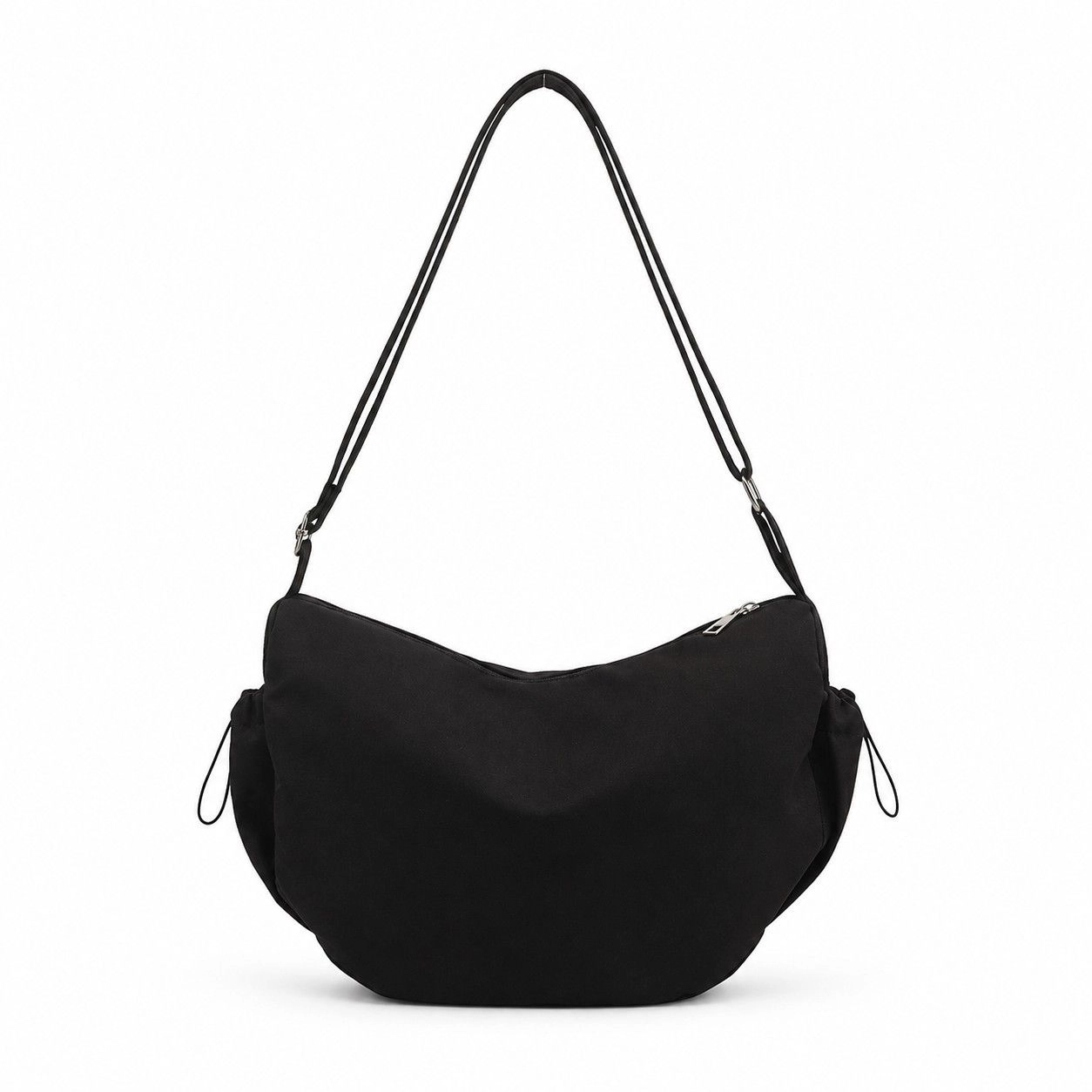 Alilang Women's Crescent Crossbody Shoulder Bag with Side Pockets and Adjustable Strap, Ivory