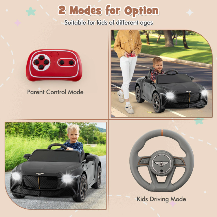 Hivvago 12V Powered Car Kids Ride-on Racer Car Licensed Bentley Bacalar