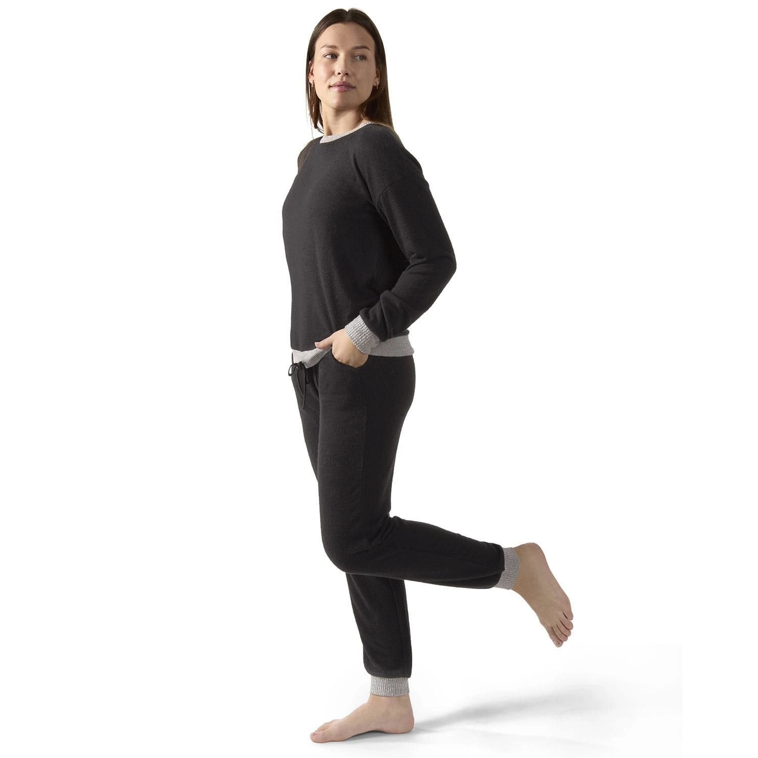 MeMoi Women's Hacci Matching Pullover Top and Jogger Pants Set