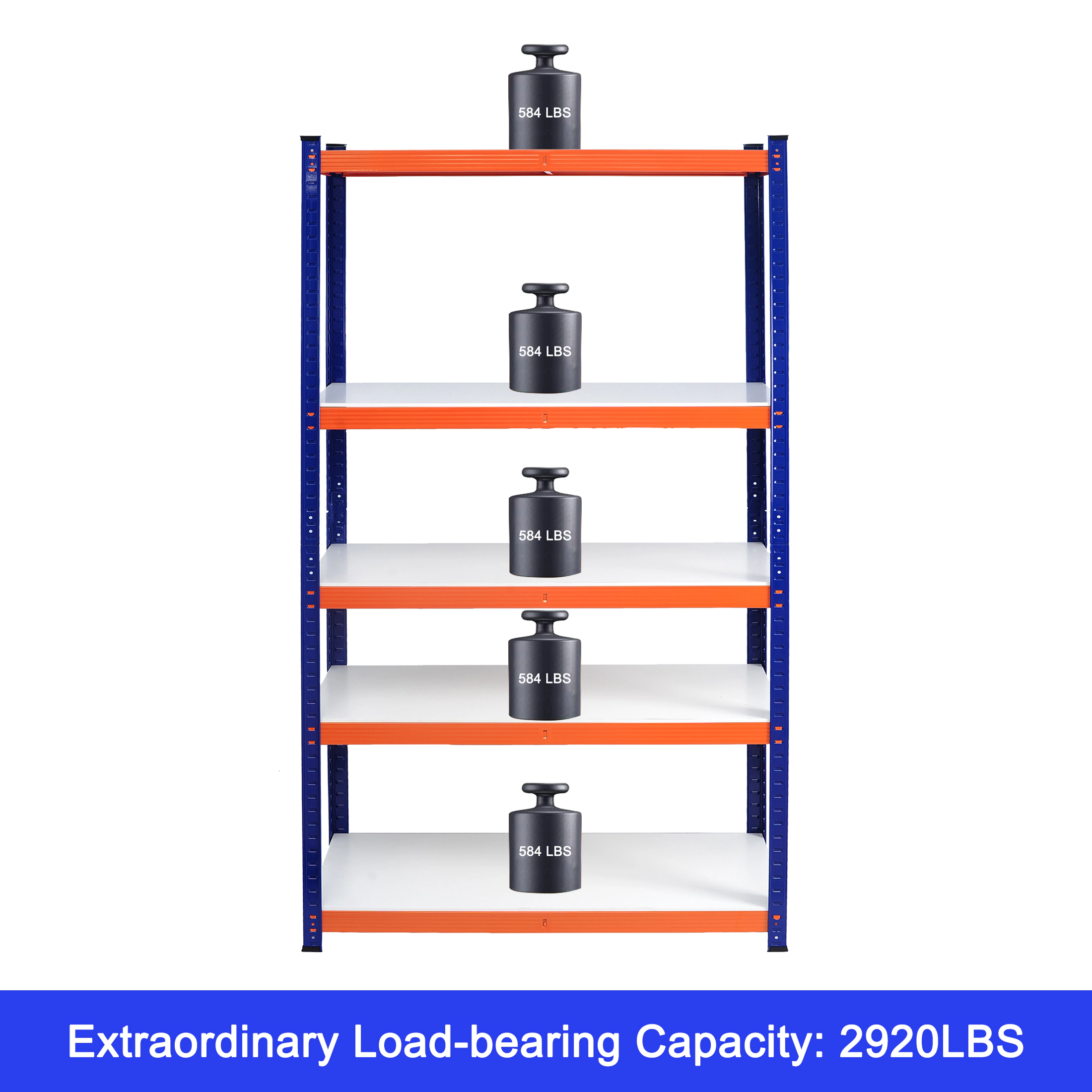 Flynama Heavy Duty Garage Shelves, 35.4x15.87x71in, Exceptional Load Capacity for Ultimate Workshop Organization