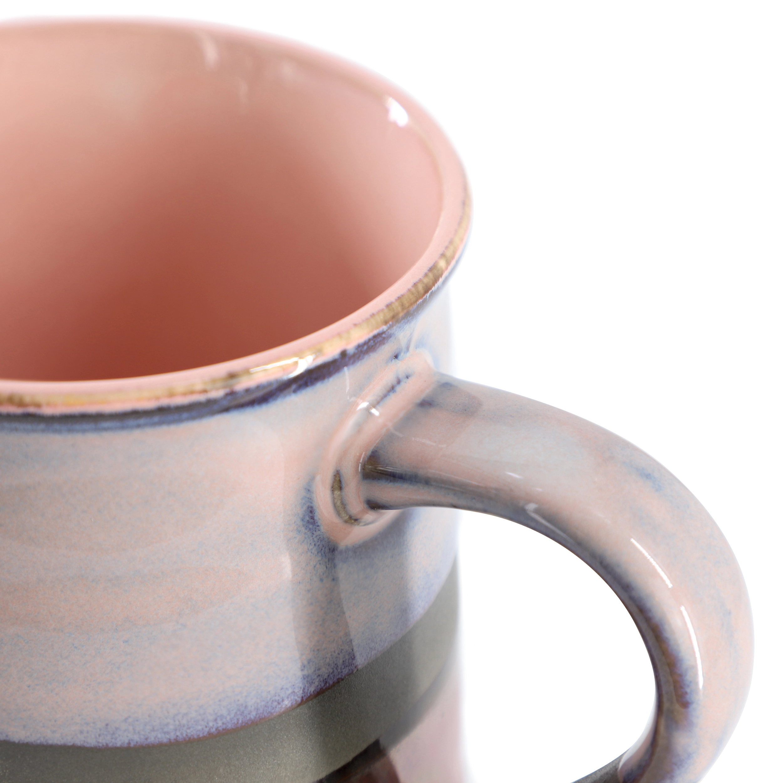 Gibson Home Copper Tonal 4 Piece 18 Ounce Stoneware Cup Set in Mauve