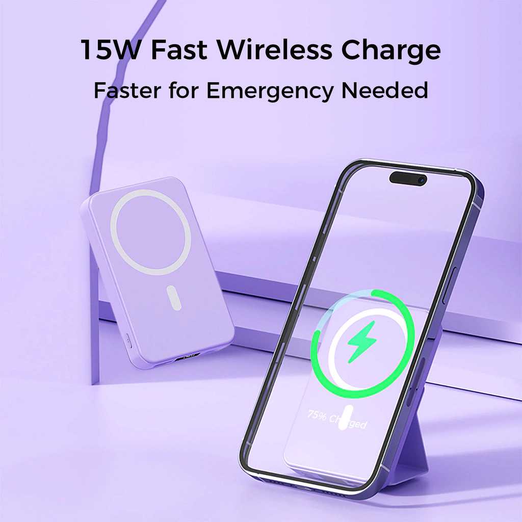 Alpha Digital 10,000mAh, Magnetic Wireless Charging, Phone Stand - Power Bank
