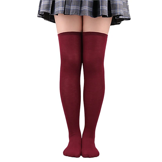Wardrobe Whimsy Women's Cotton Extra Long Thigh High Boot Socks Over Knee Stockings