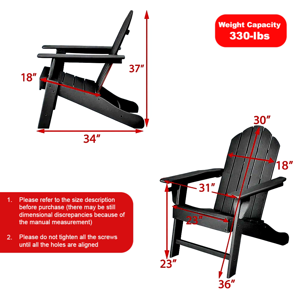 Hivvago Adirondack Chair with Integrated Cup Holder for Garden or Porch Use