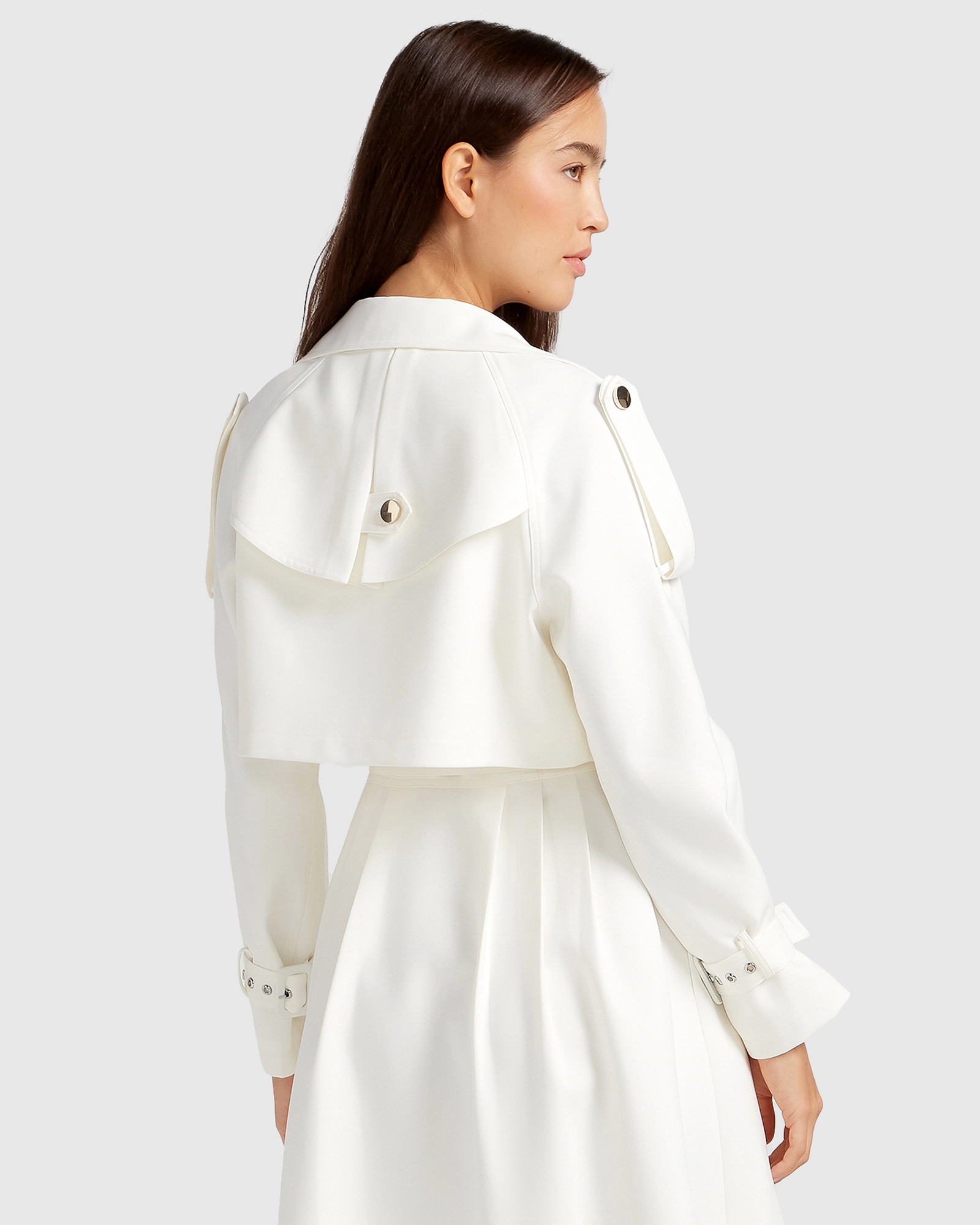 Belle & Bloom Womens Manhattan Cropped Trench