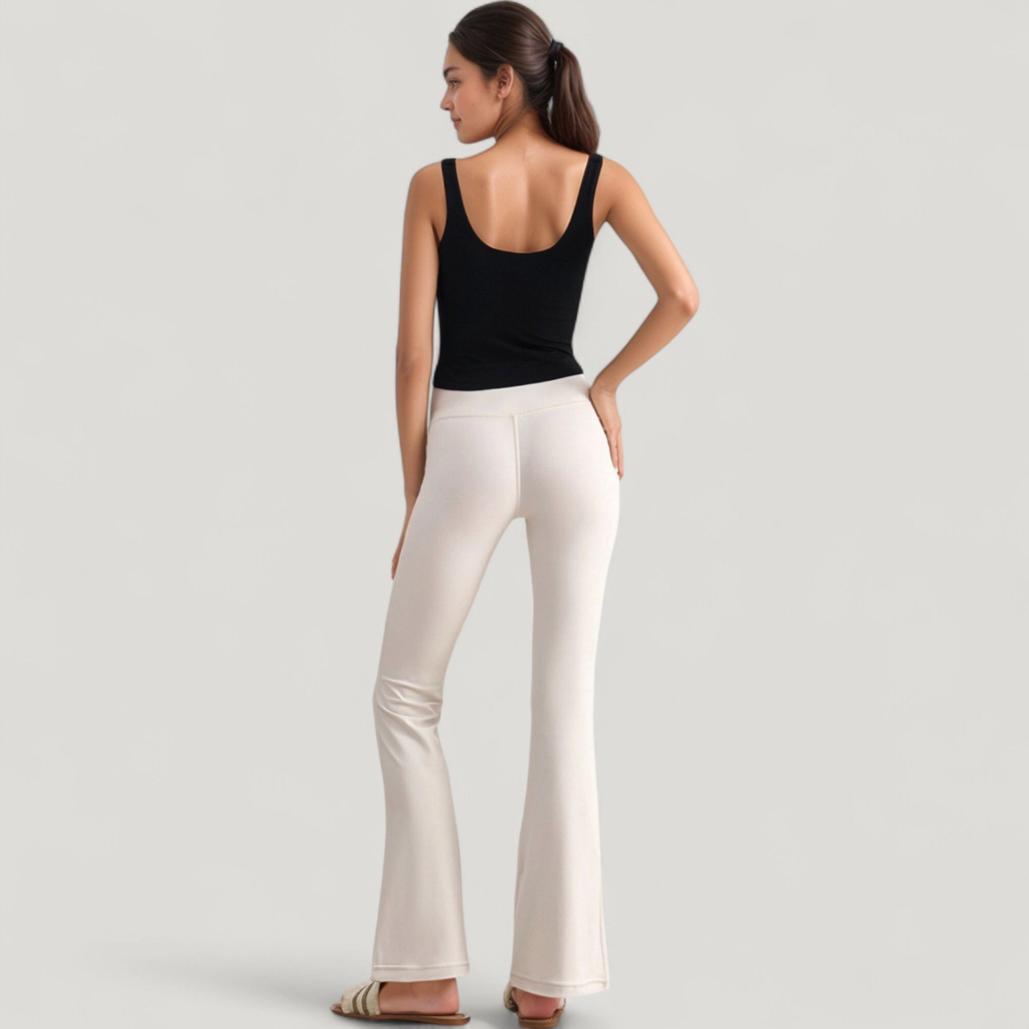 Anna-Kaci Women's Ribbed Knit Square Neck Tank Top with Wide Straps