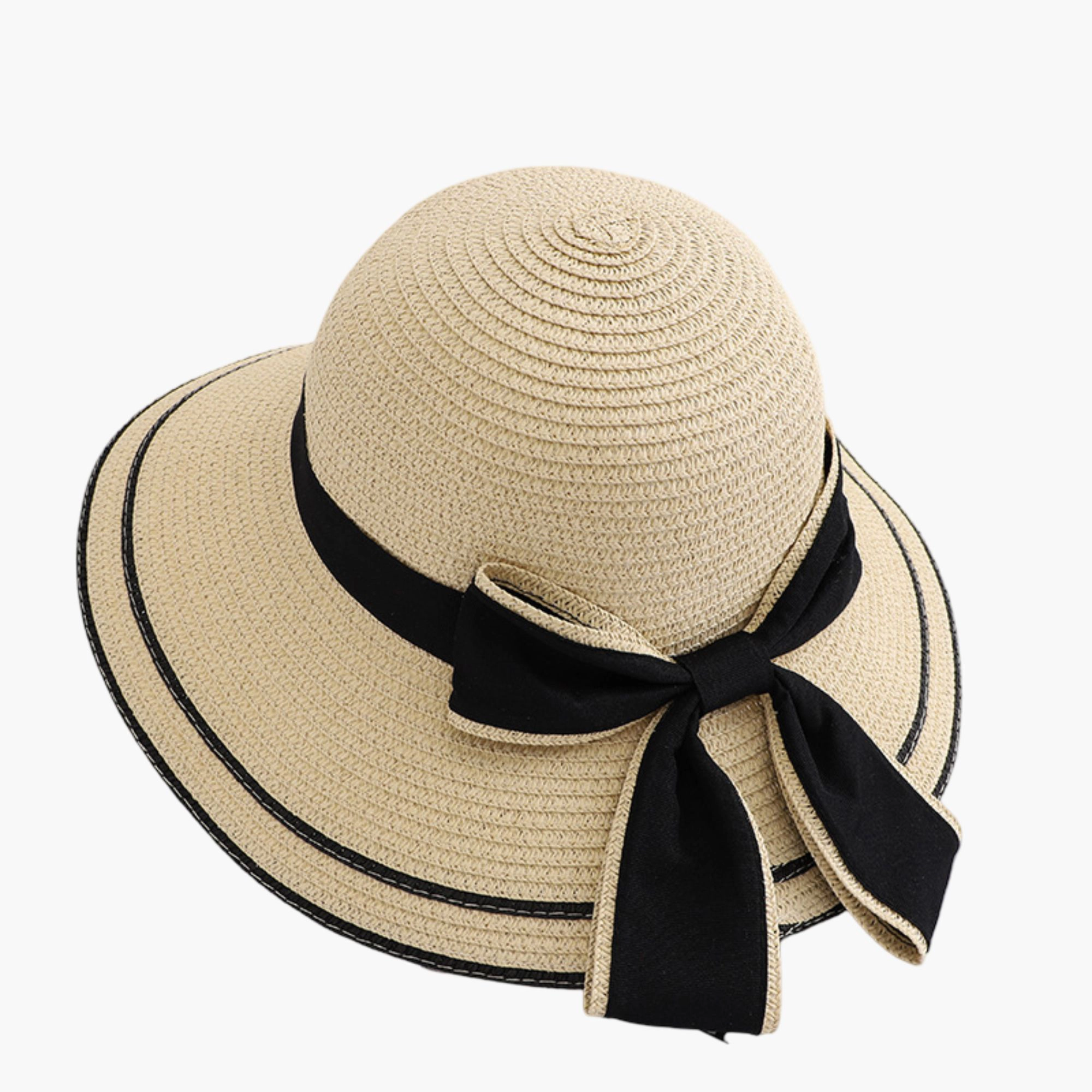 Anna-Kaci Womens Straw Sun Hat with Bow Detail Lightweight Breathable Summer Beach