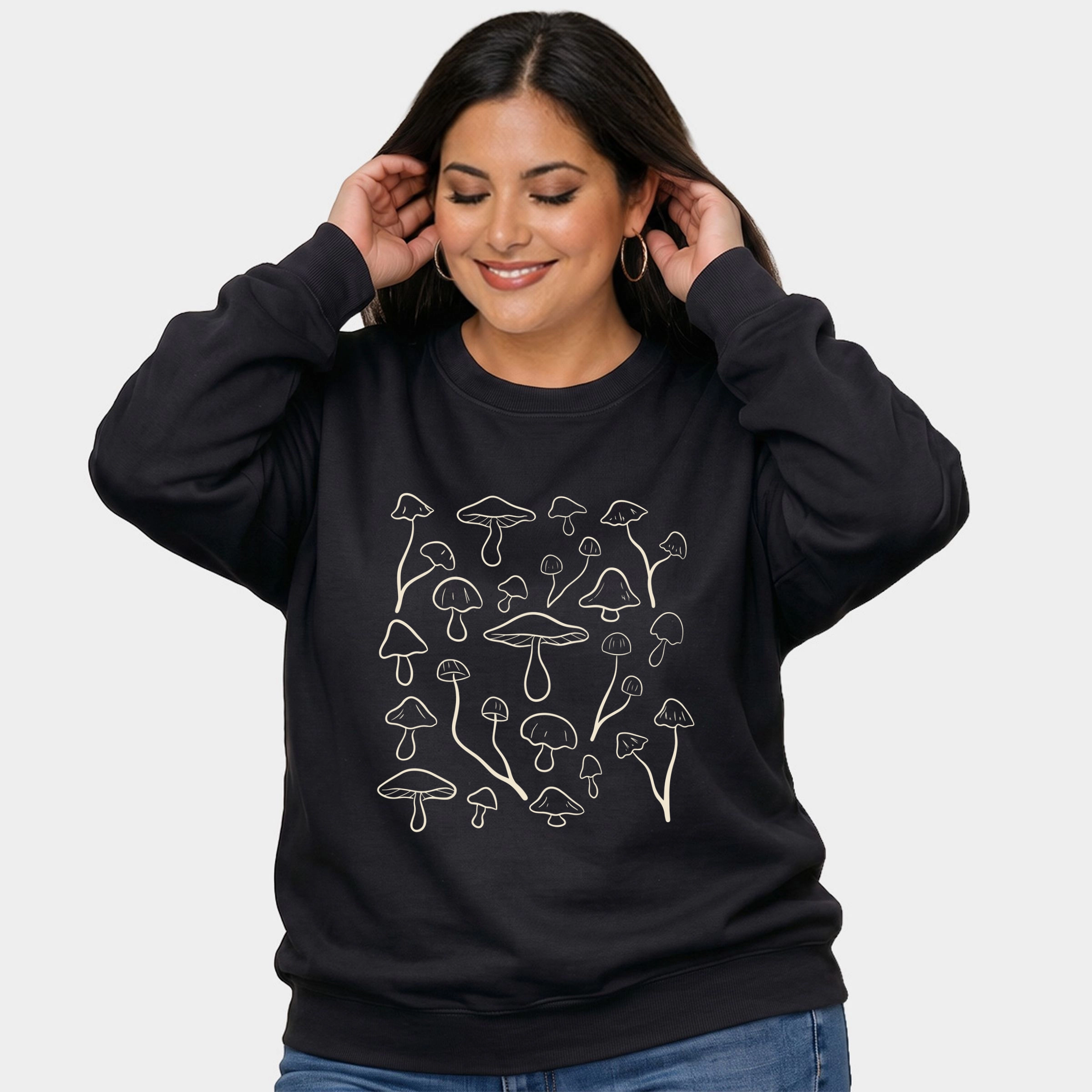 Simply Sage Market - Women's Plus Sized Graphic Sweatshirt Woodland Mushrooms