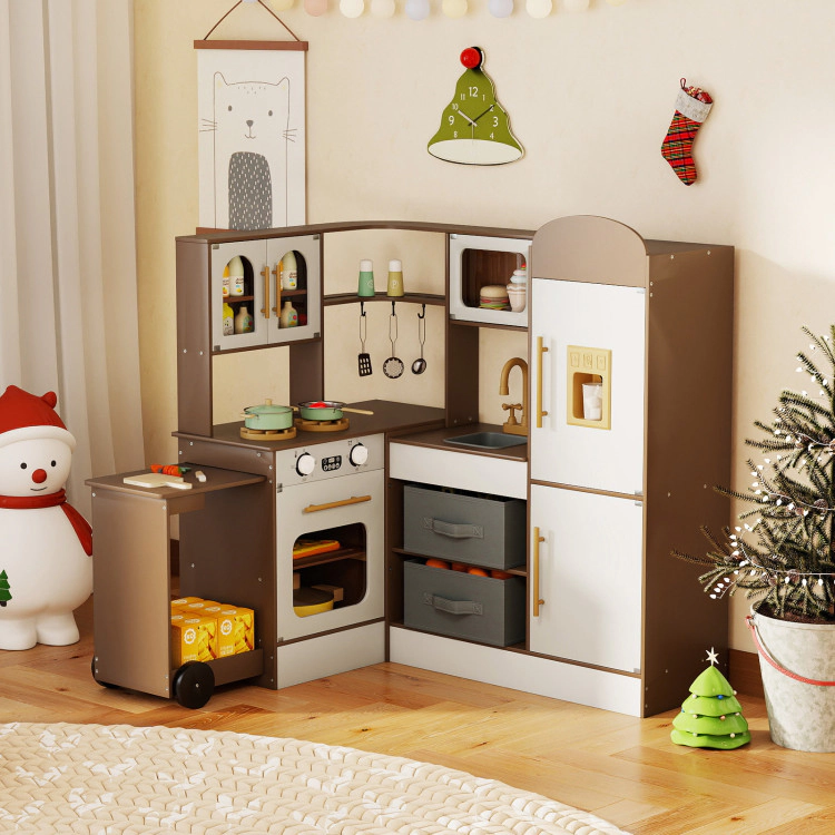 Hivvago Corner Kitchen with Lights and Sounds for Kids Ages 3+