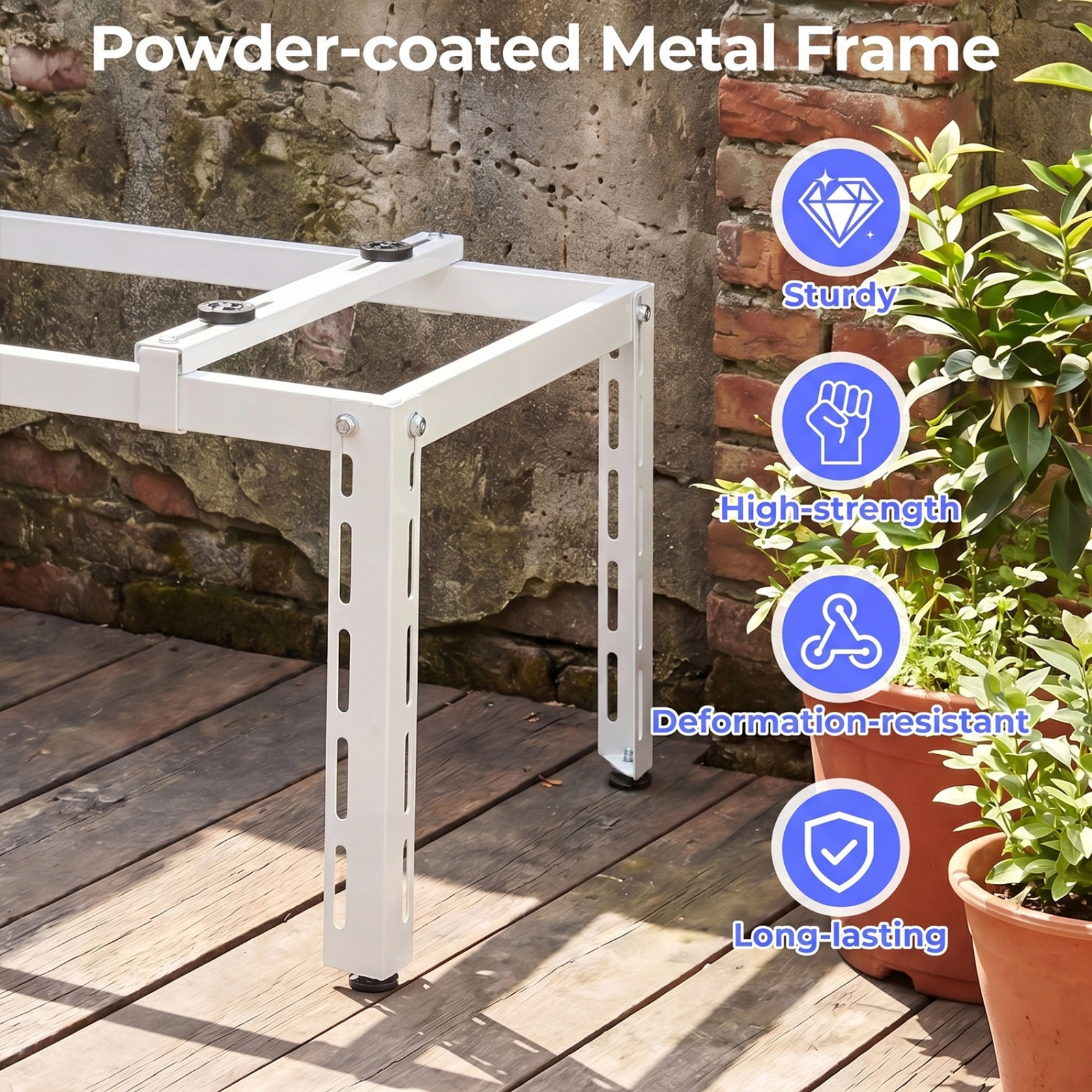 SUGIFT 400-lb Capacity Adjustable Outdoor Mini Split Ground Stand for Ductless Condensers and Heat Pumps