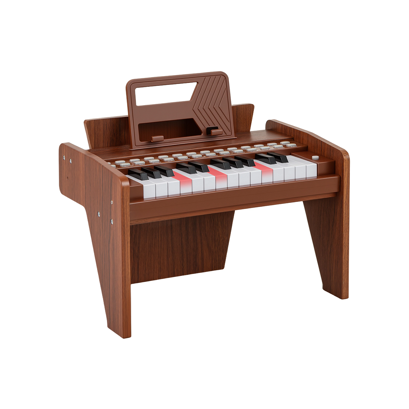 SUGIFT Kids Brown 25-Key Upright Toy Piano with Music Stand and Chord Support 15-in W 9-in D 10.5-in H Ages 3+