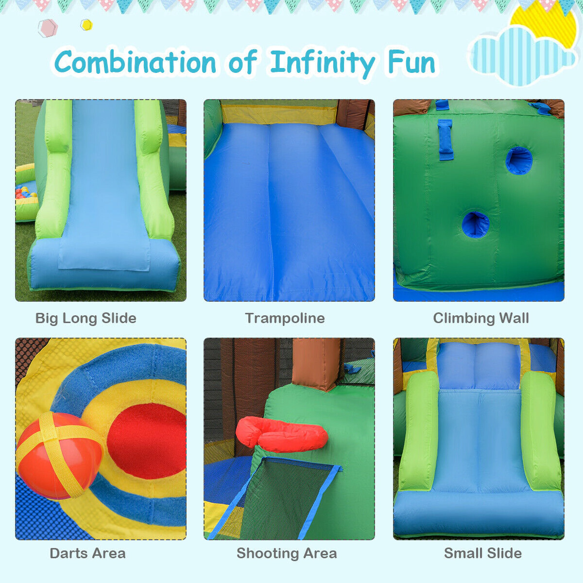 Hivvago Kids Inflatable Jungle Bounce House Castle including Bag without Blower